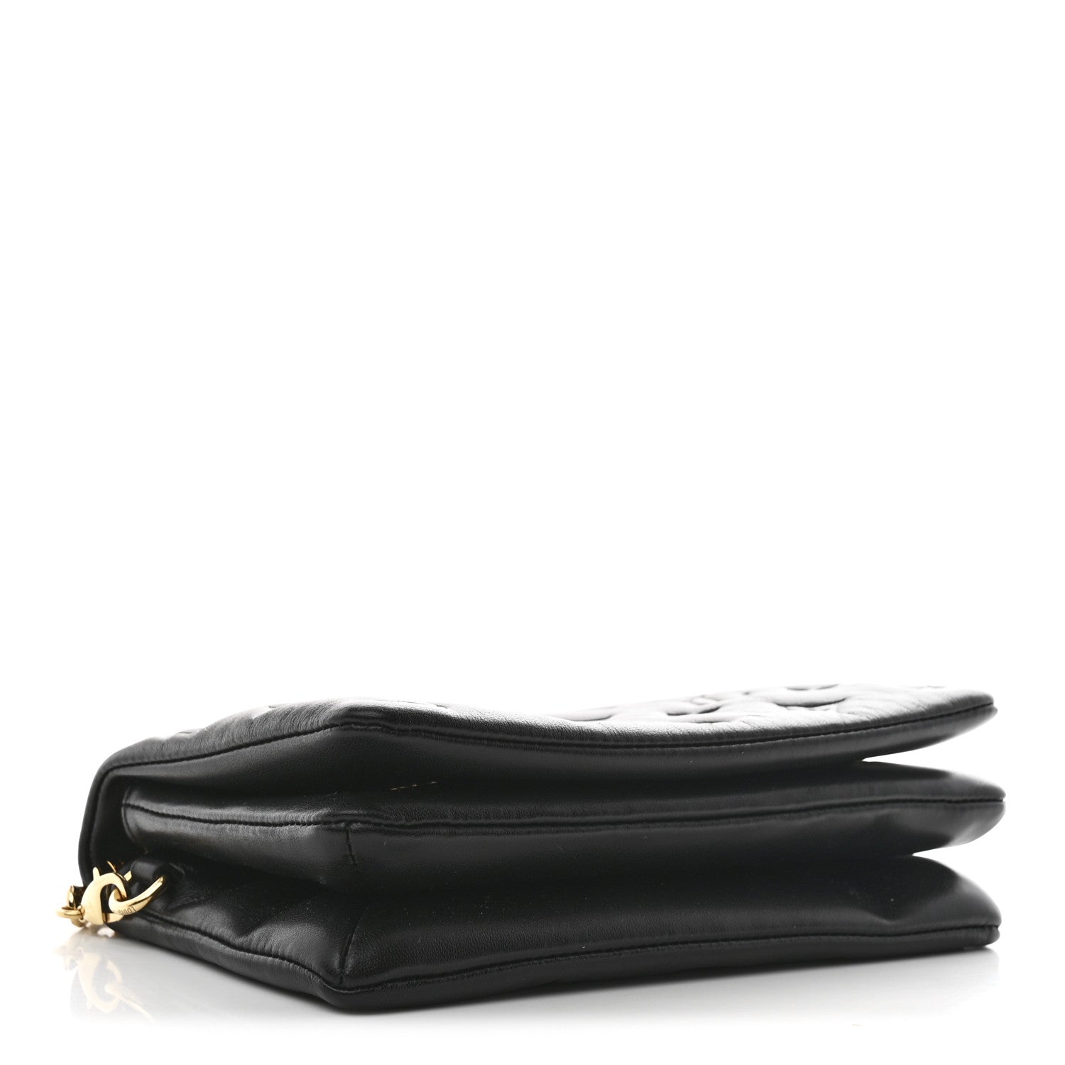 Lambskin Embossed Monogram Pochette Coussin Black