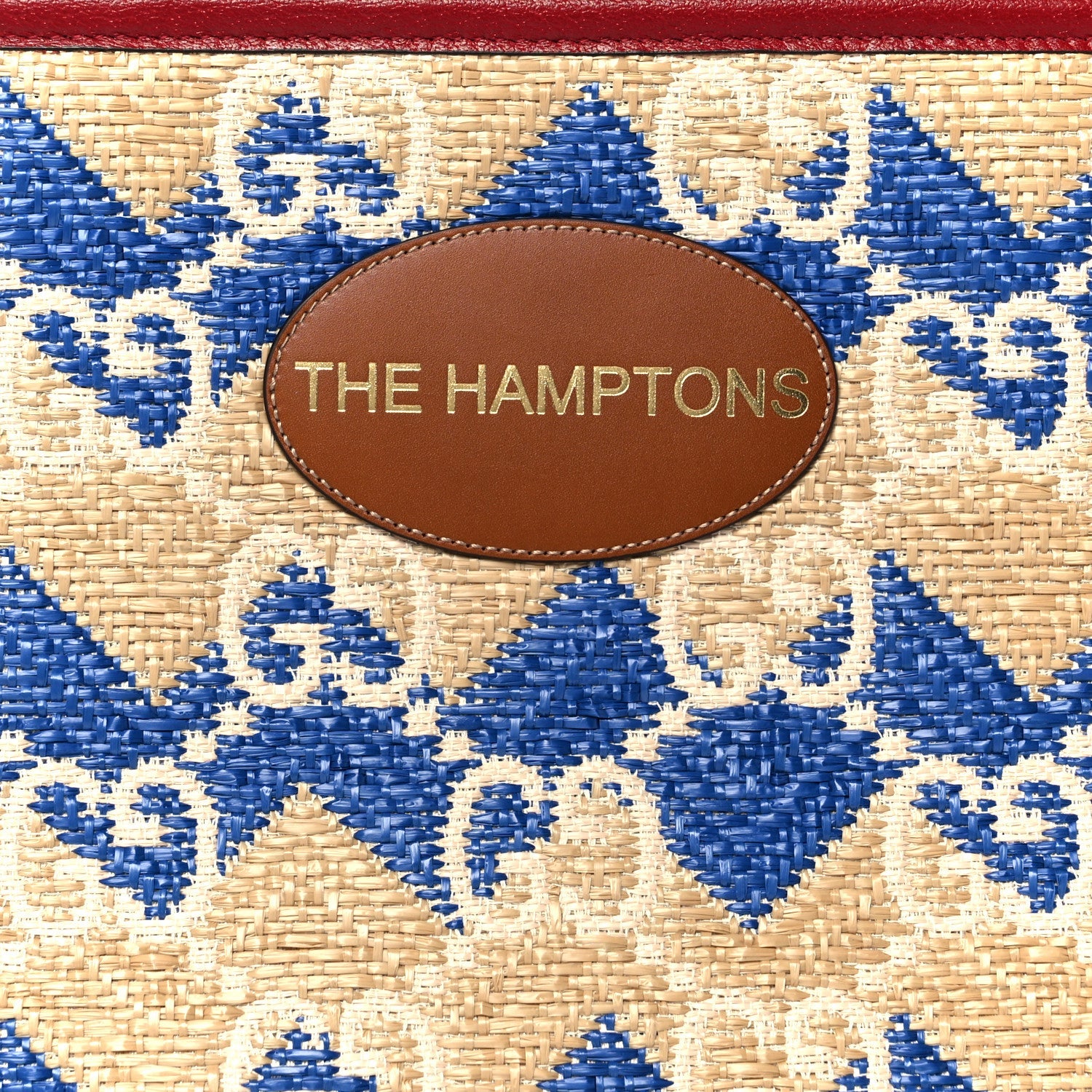 Raffia GG Monogram Hamptons Case Beige Blue