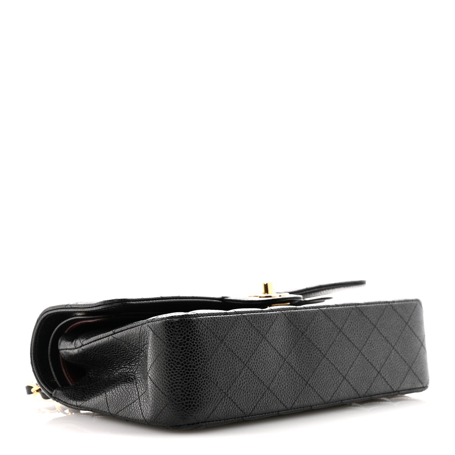Caviar Quilted Medium Double Flap Black