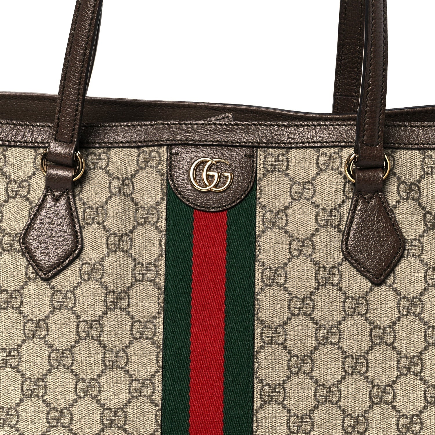 GG Supreme Monogram Medium Ophidia Shopping Tote Brown