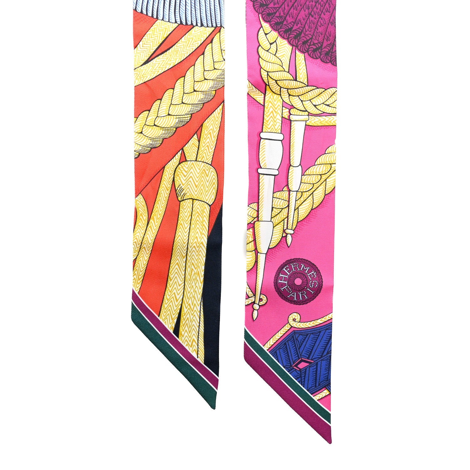 Silk Zouaves Et Dragons Twilly Rose Orange Multicolor