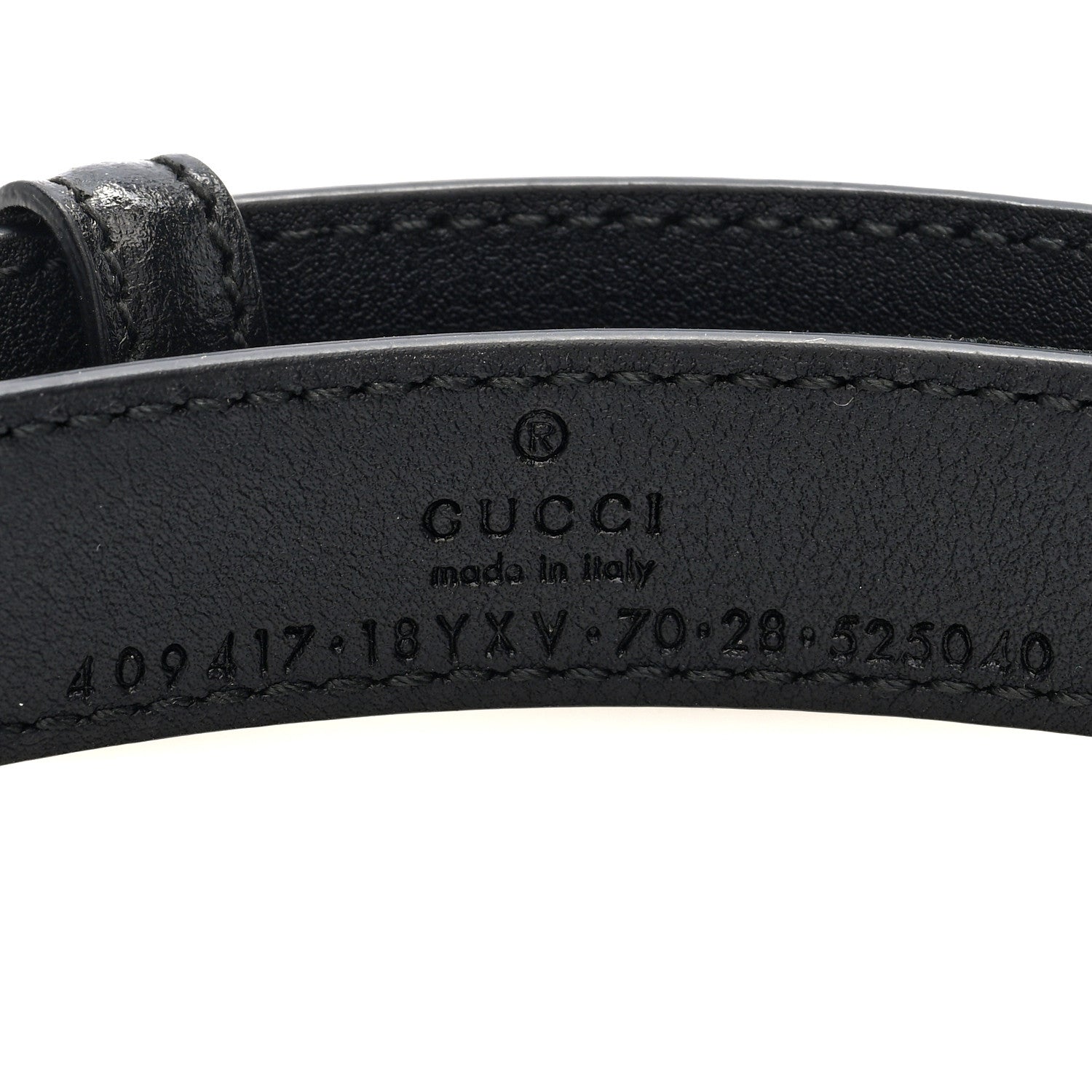 Azalea Calfskin Enamel Monochrome Double G 20mm Belt 70 28 Black