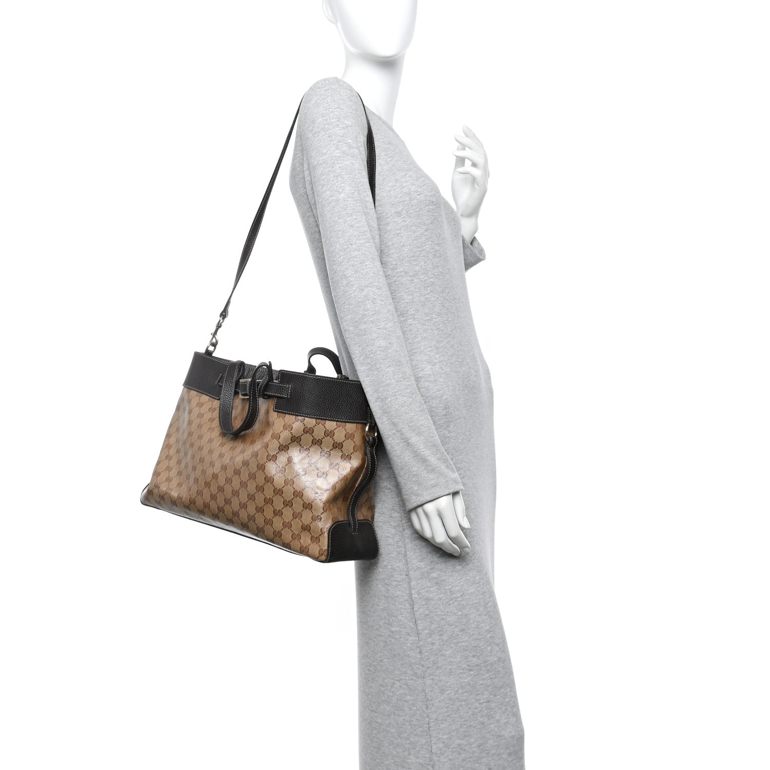 Crystal Monogram Tote Brown Brown