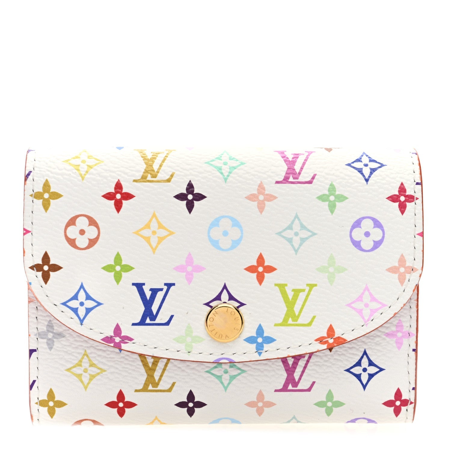 LV X TM Monogram Multicolor Rosalie Coin Purse White Kawaii Pink