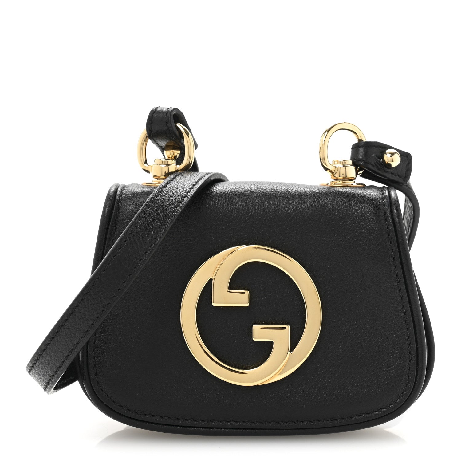 Roxy Calfskin Mini Blondie Card Case Wallet With Strap Black