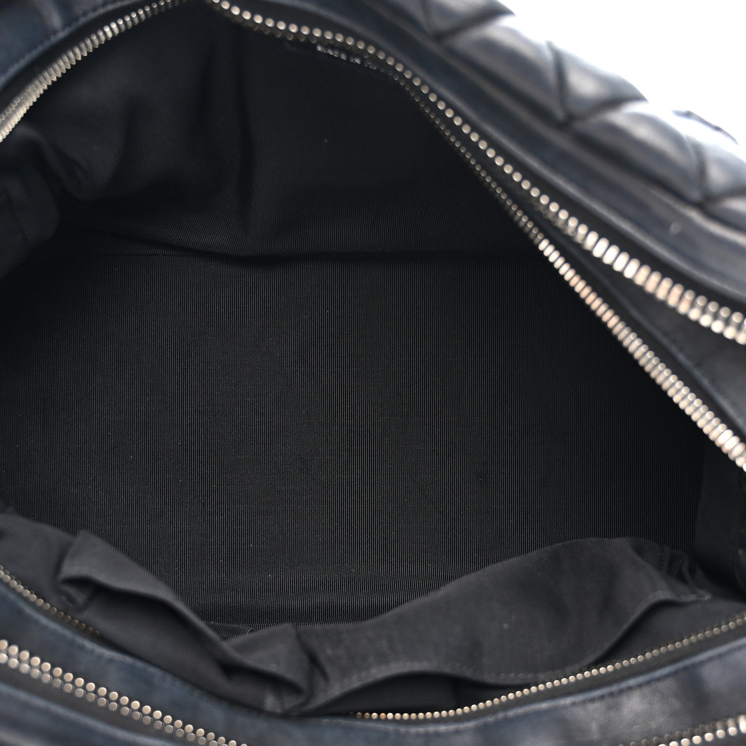 Lambskin Bubble Quilt Small Double Bowling Bag Black