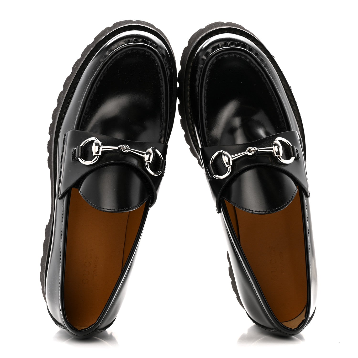 Cordovan Lux Womens Horsebit 45mm Platform Loafers 37.5 Black
