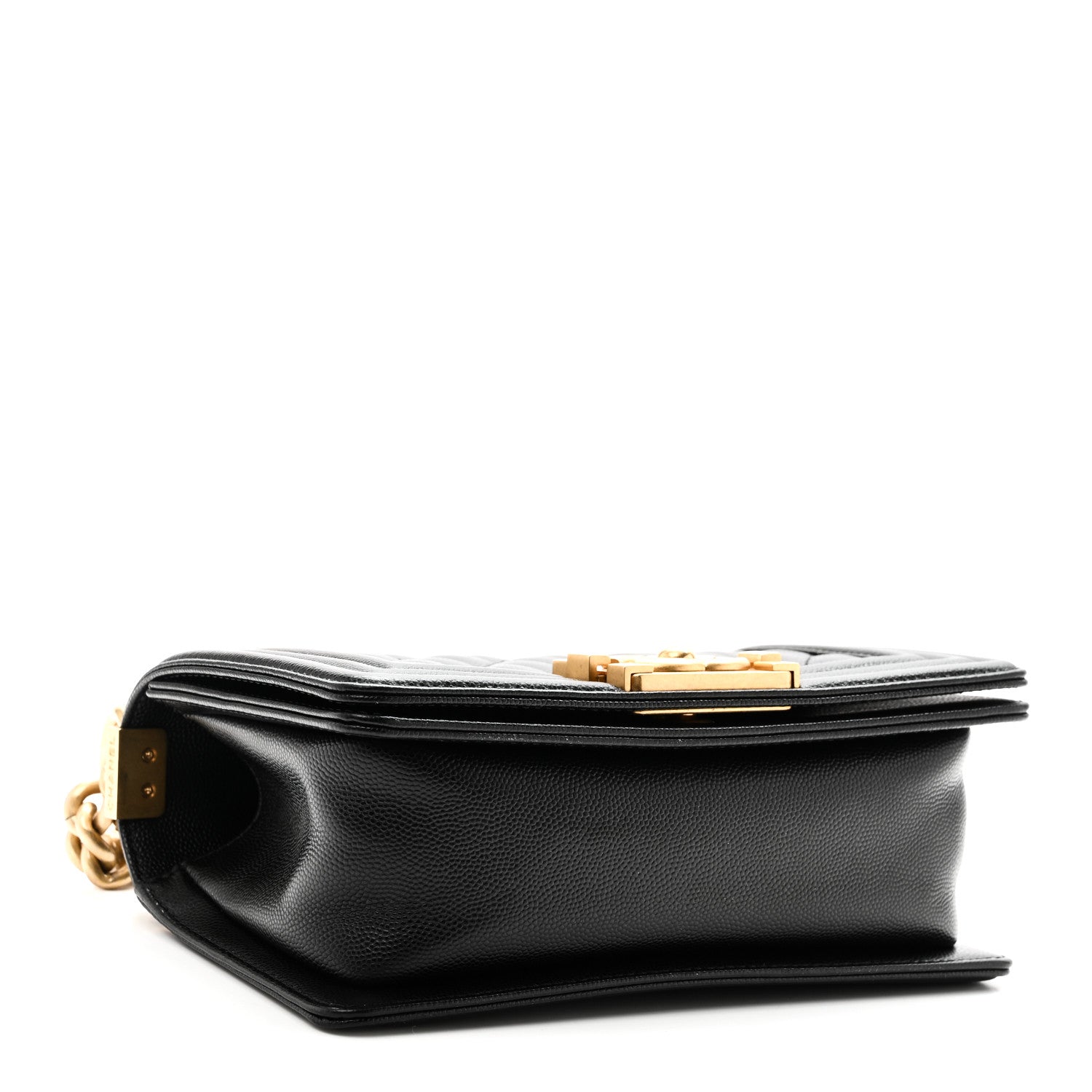 Caviar Quilted Small Boy Flap Black