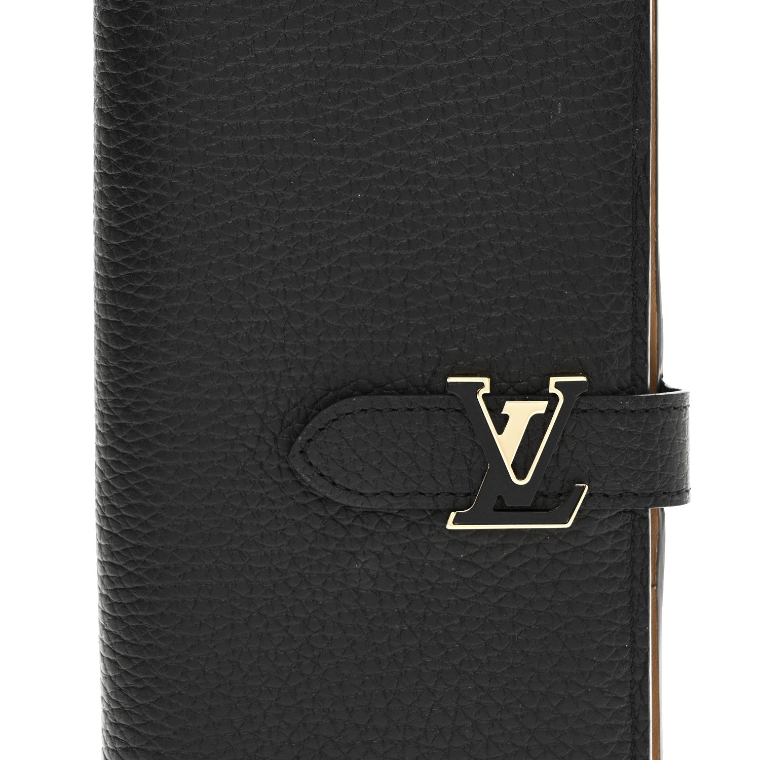 Taurillon LV Vertical Capucines Wallet Black Arizona