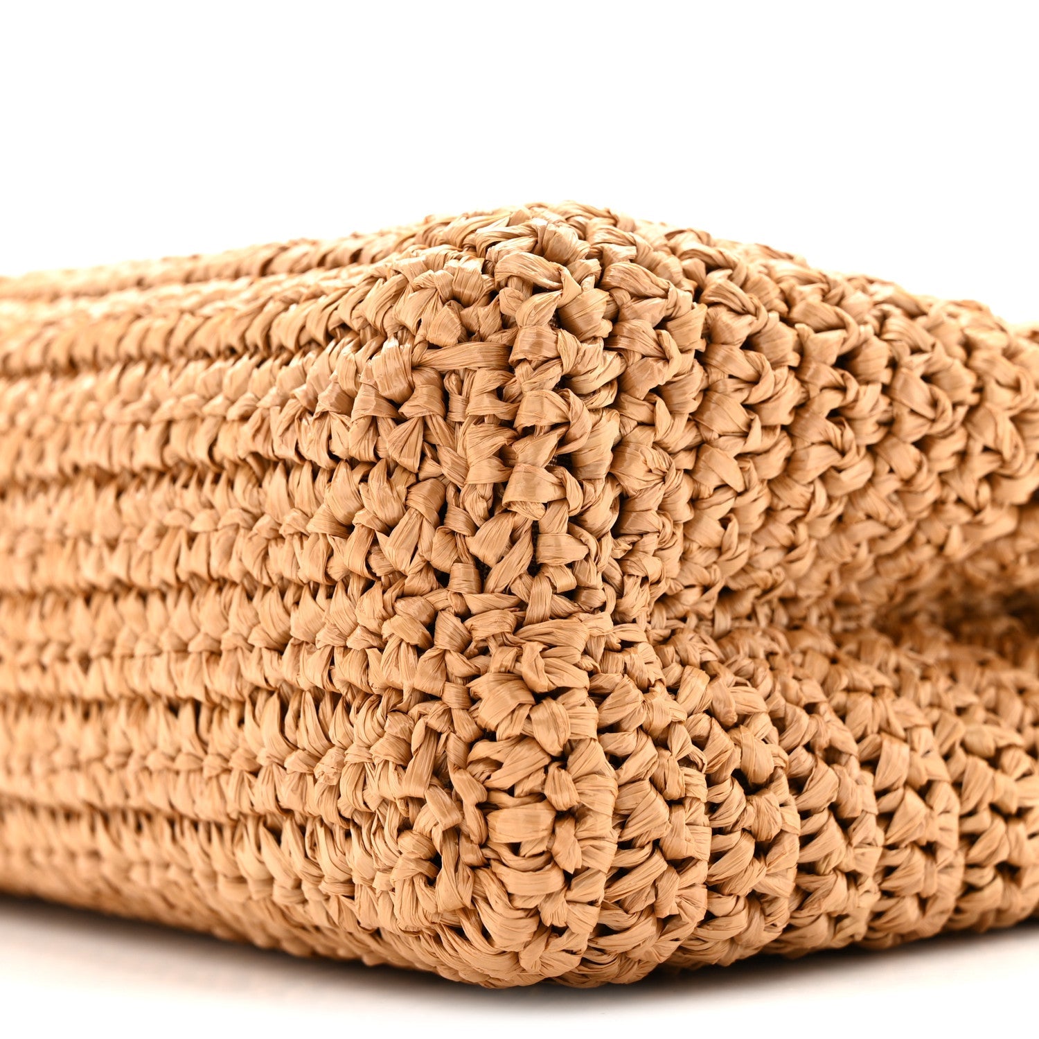 Braided Raffia Nano Kelly Flap Bag Dark Beige