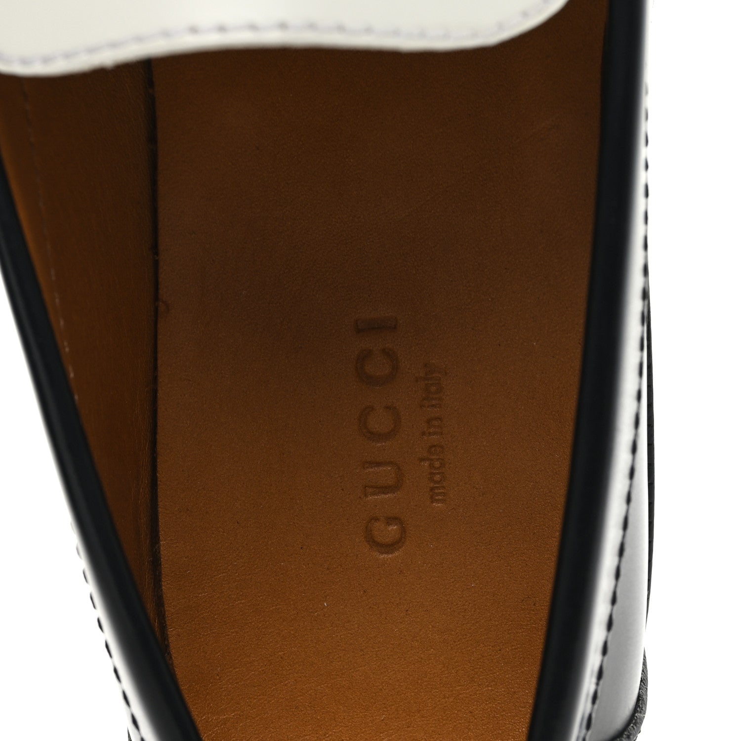 Millennial Ribot Cut Out Interlocking G Loafers 36 Black White