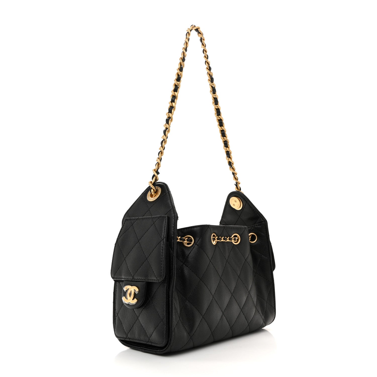 Caviar Quilted Mini Chanel 25 Handbag Black