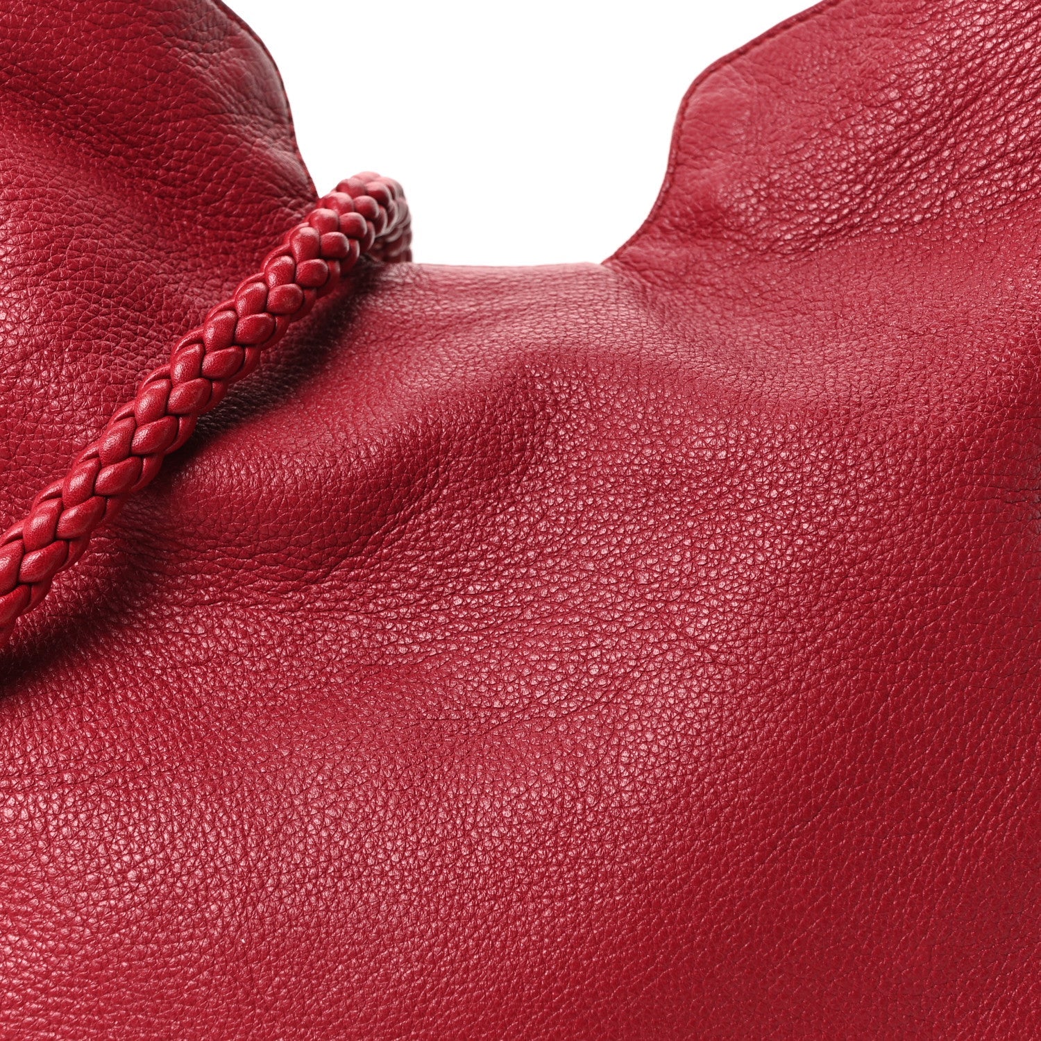 Pebbled Calfskin Medium G Wave Shoulder Bag Red