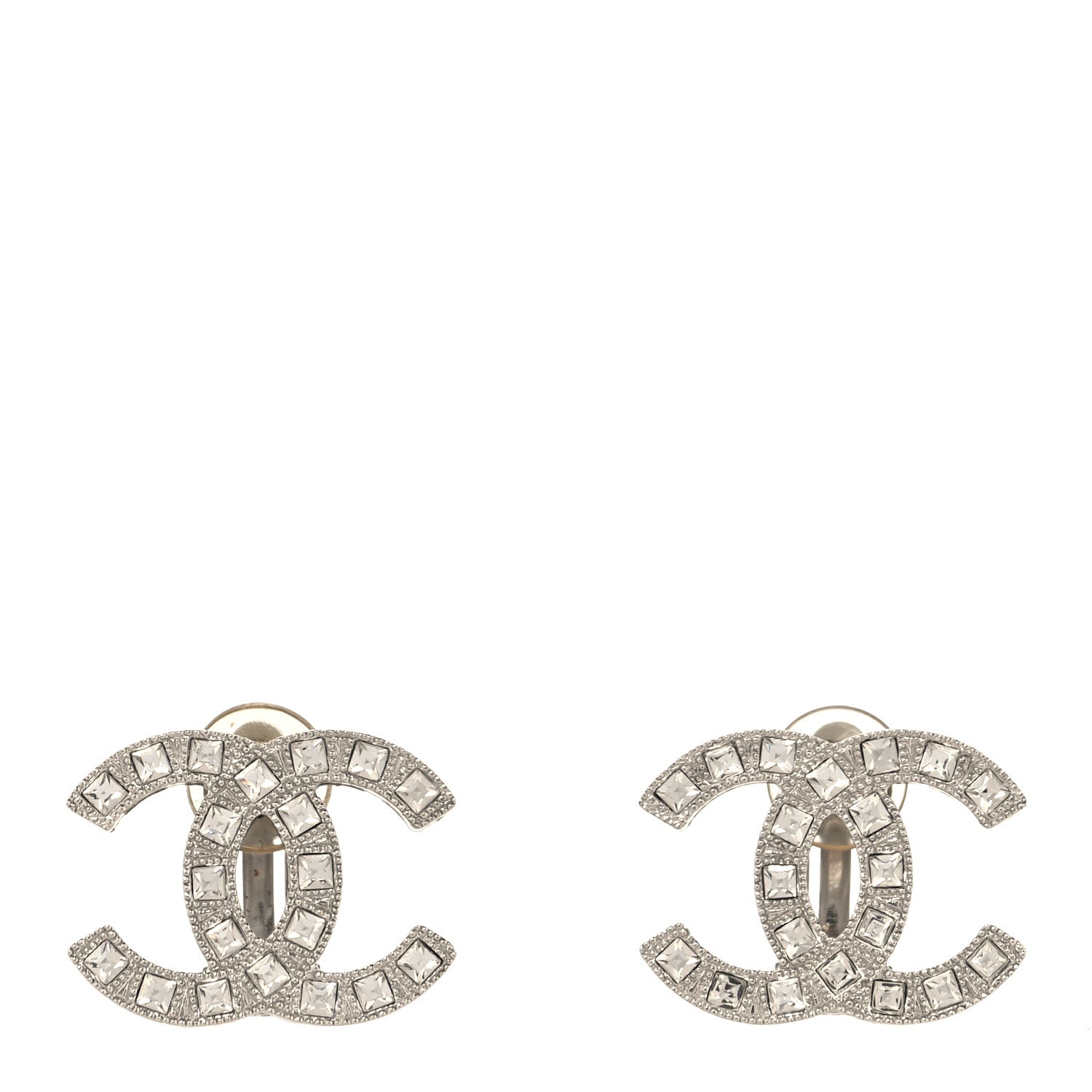 Crystal Baguette CC Ear Clip Silver