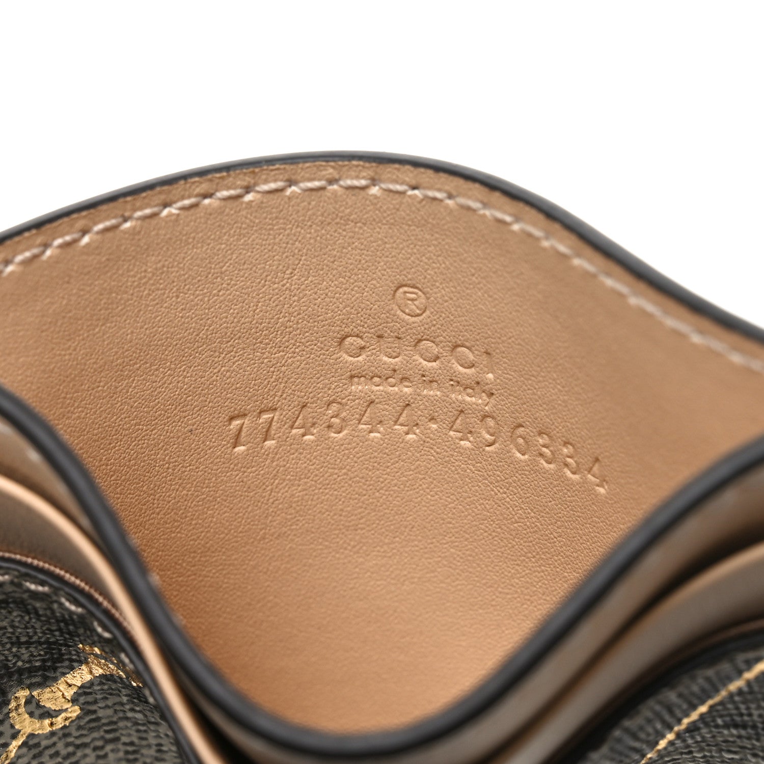 GG Supreme Monogram Horsebit Card Holder Beige