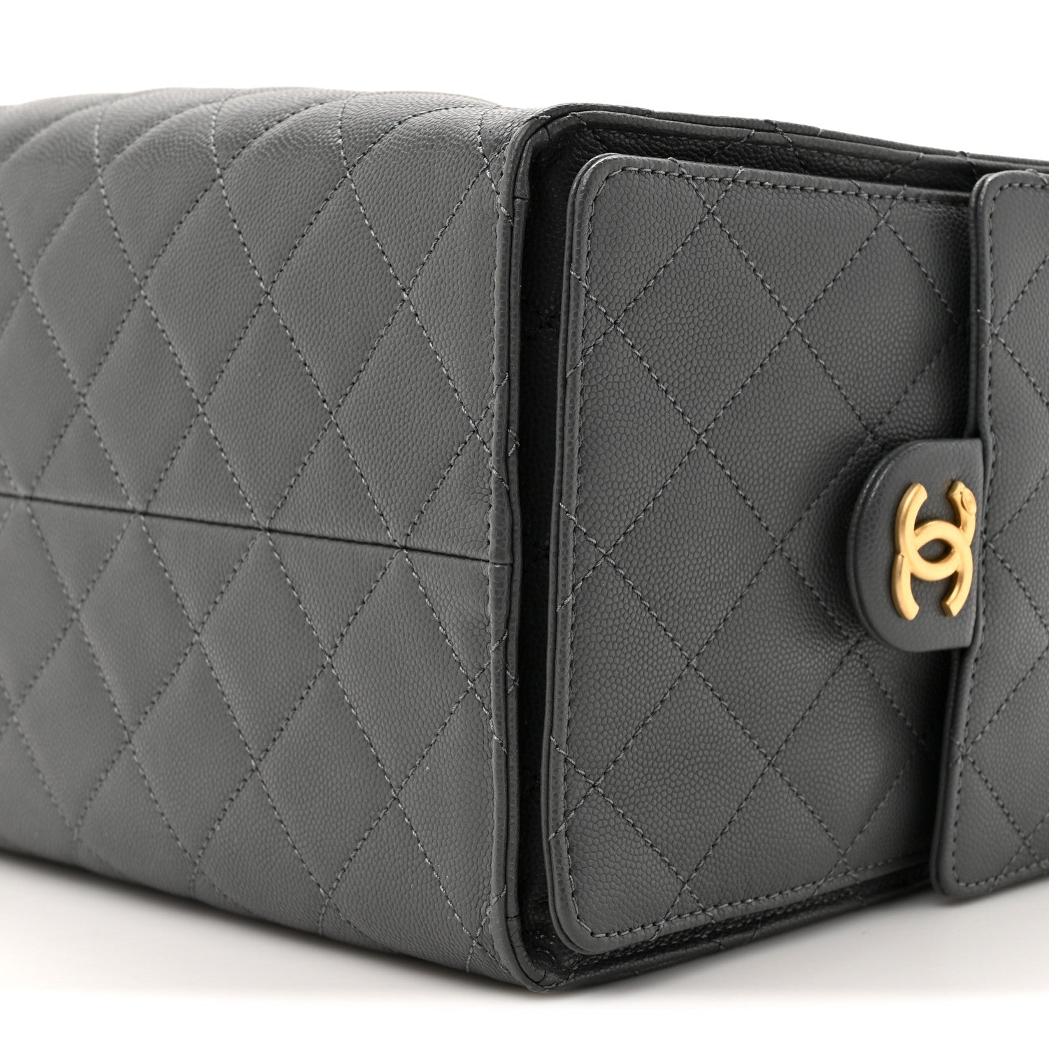 Caviar Quilted Medium Chanel 25 Handbag Dark Gray