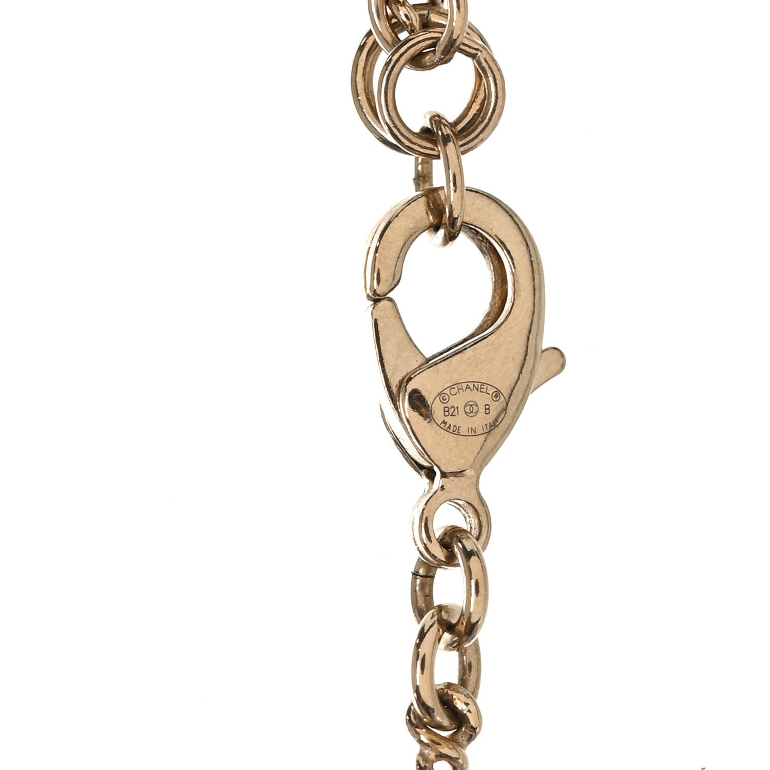 Crystal CC Pendant Necklace Gold