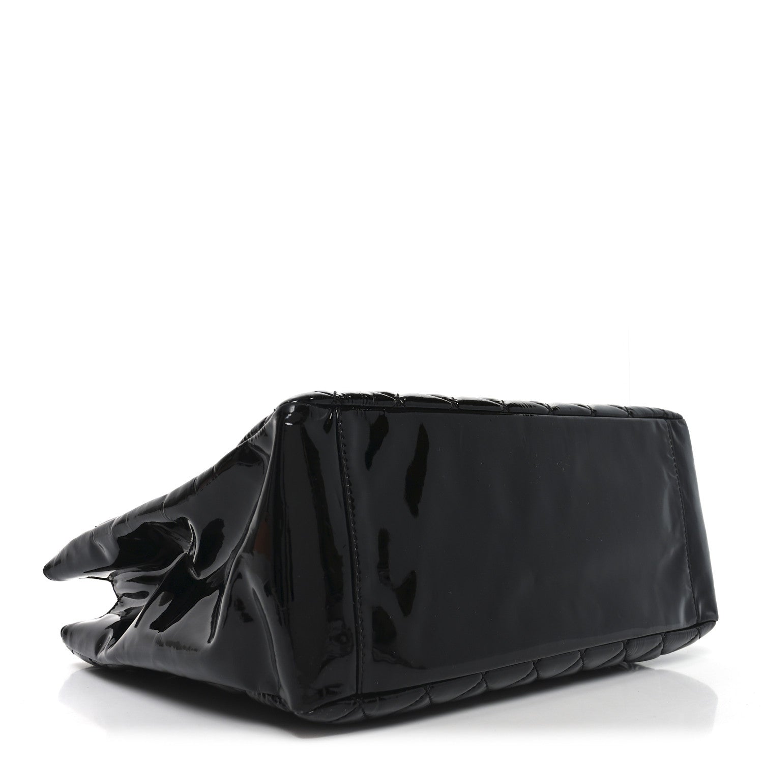 Patent Quilted Grand Shopping Tote GST Black