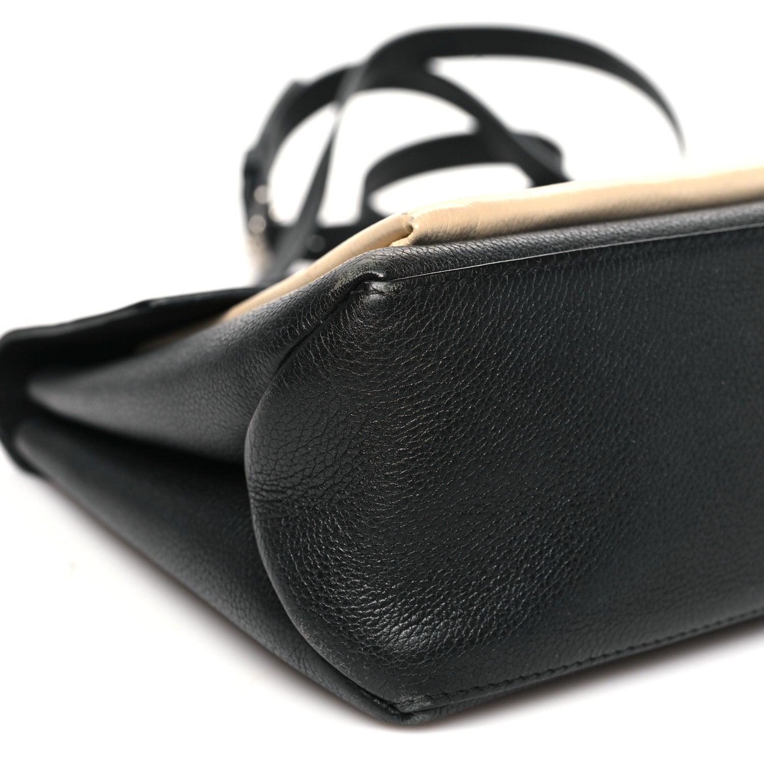 Soft Calfskin My Lockme Top Handle Vanille Black