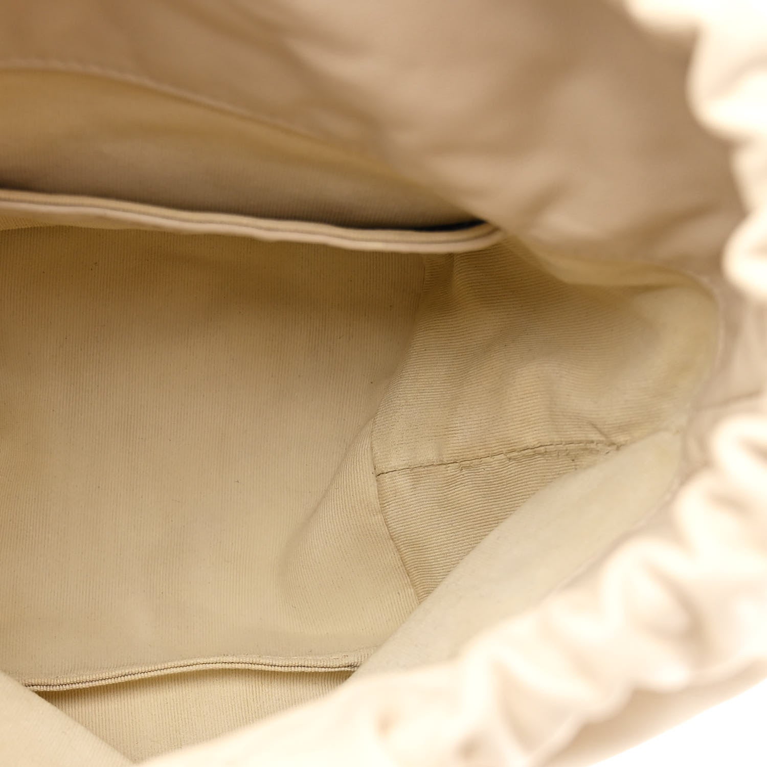 Lambskin Bucket Chain Drawstring Bag Beige
