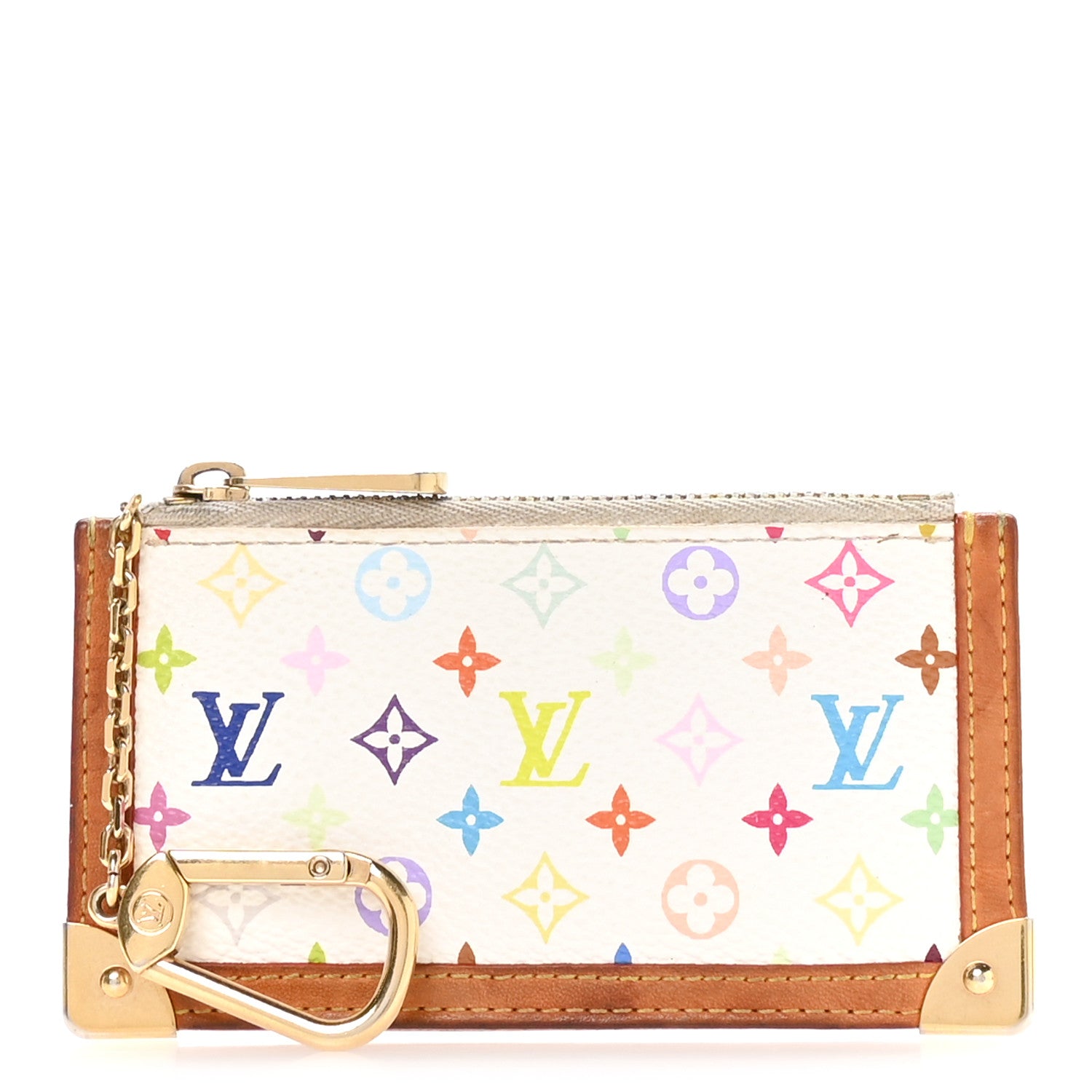 Monogram Multicolor Key Pouch White