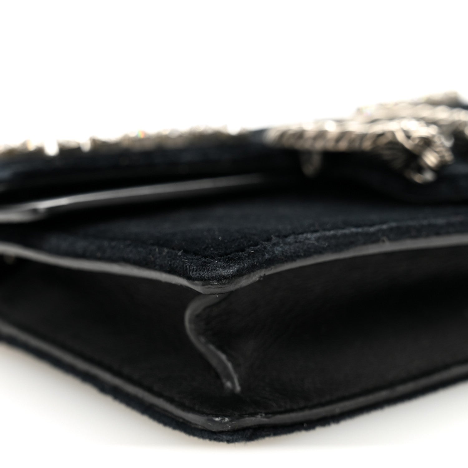 Velvet Crystal Super Mini Dionysus Shoulder Bag Black