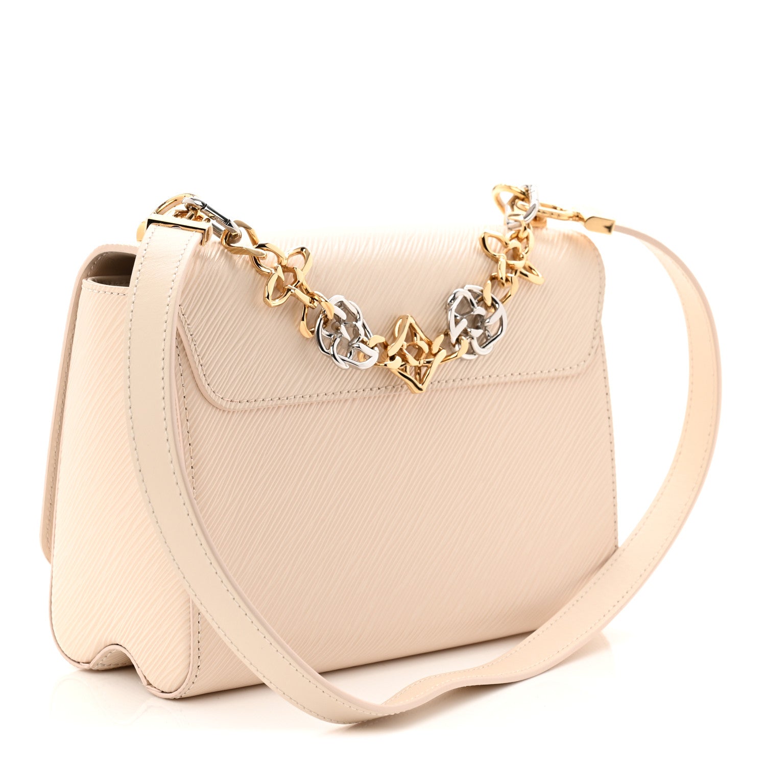 Epi Twist Flowers Chain Shoulder Bag MM Quartz