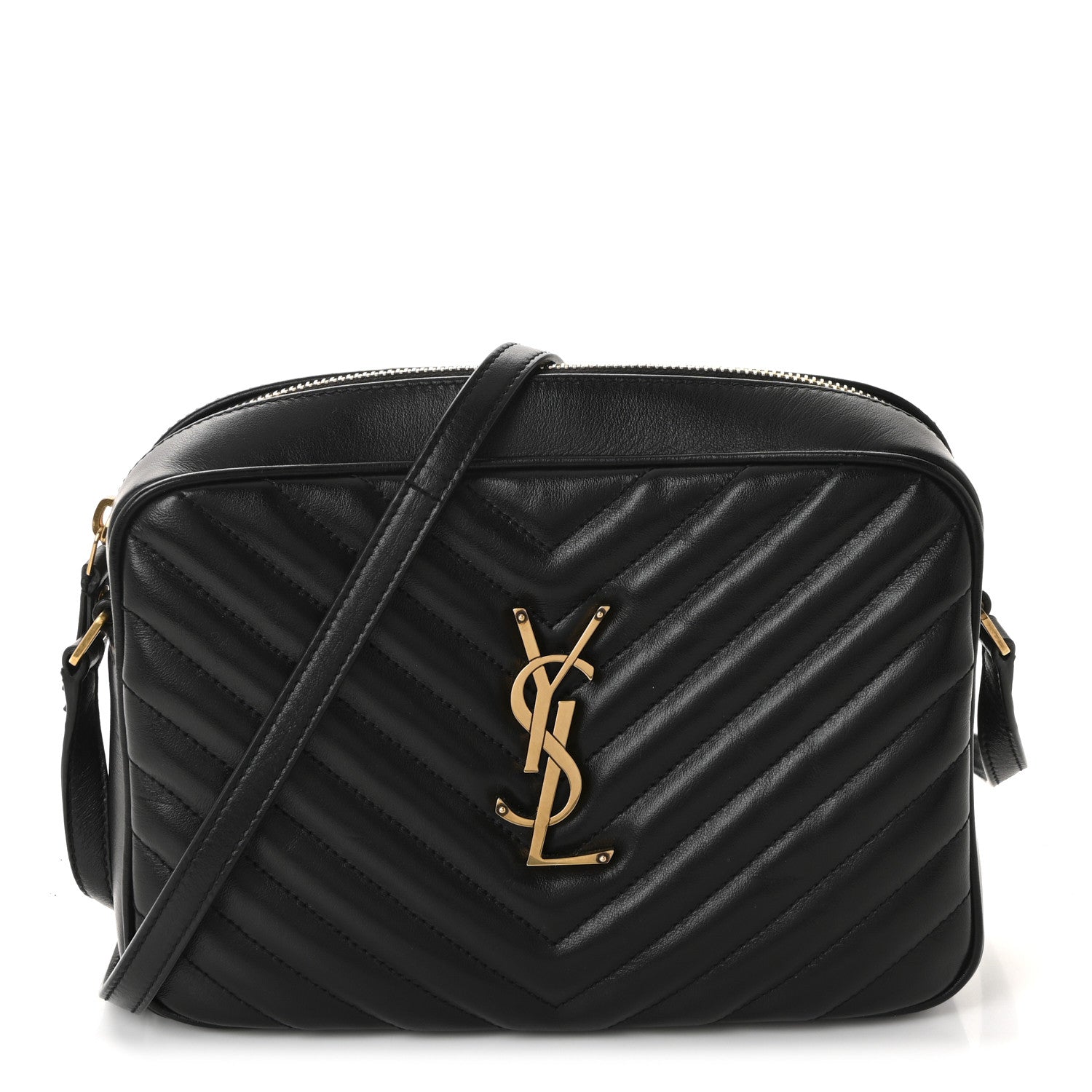 Calfskin Matelasse Monogram Lou Camera Bag Black