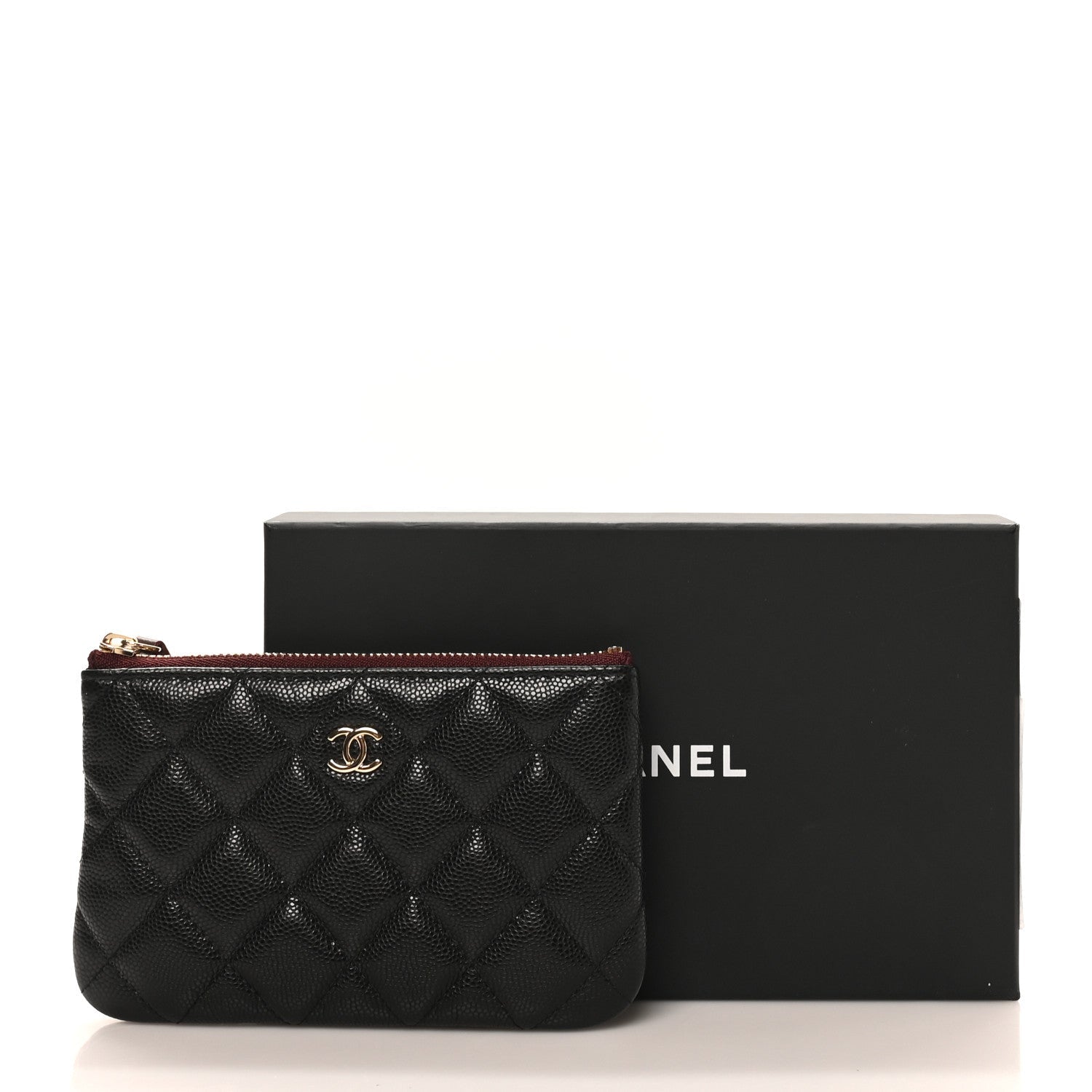 Caviar Quilted Small Cosmetic Case Black