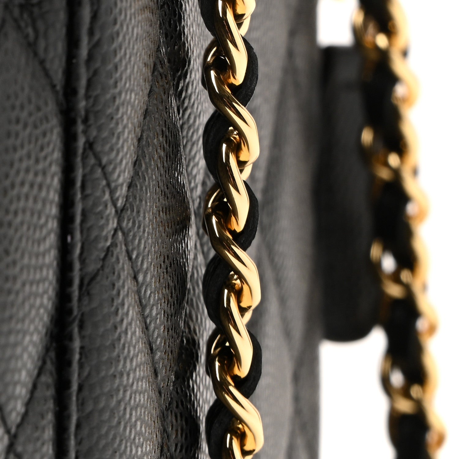 Caviar Quilted Polly Pocket East West Top Vanity With Chain Black