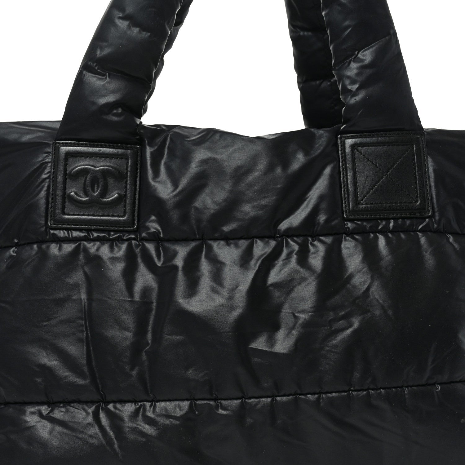 Lambskin Quilted Medium Coco Cocoon Reversible Tote Black