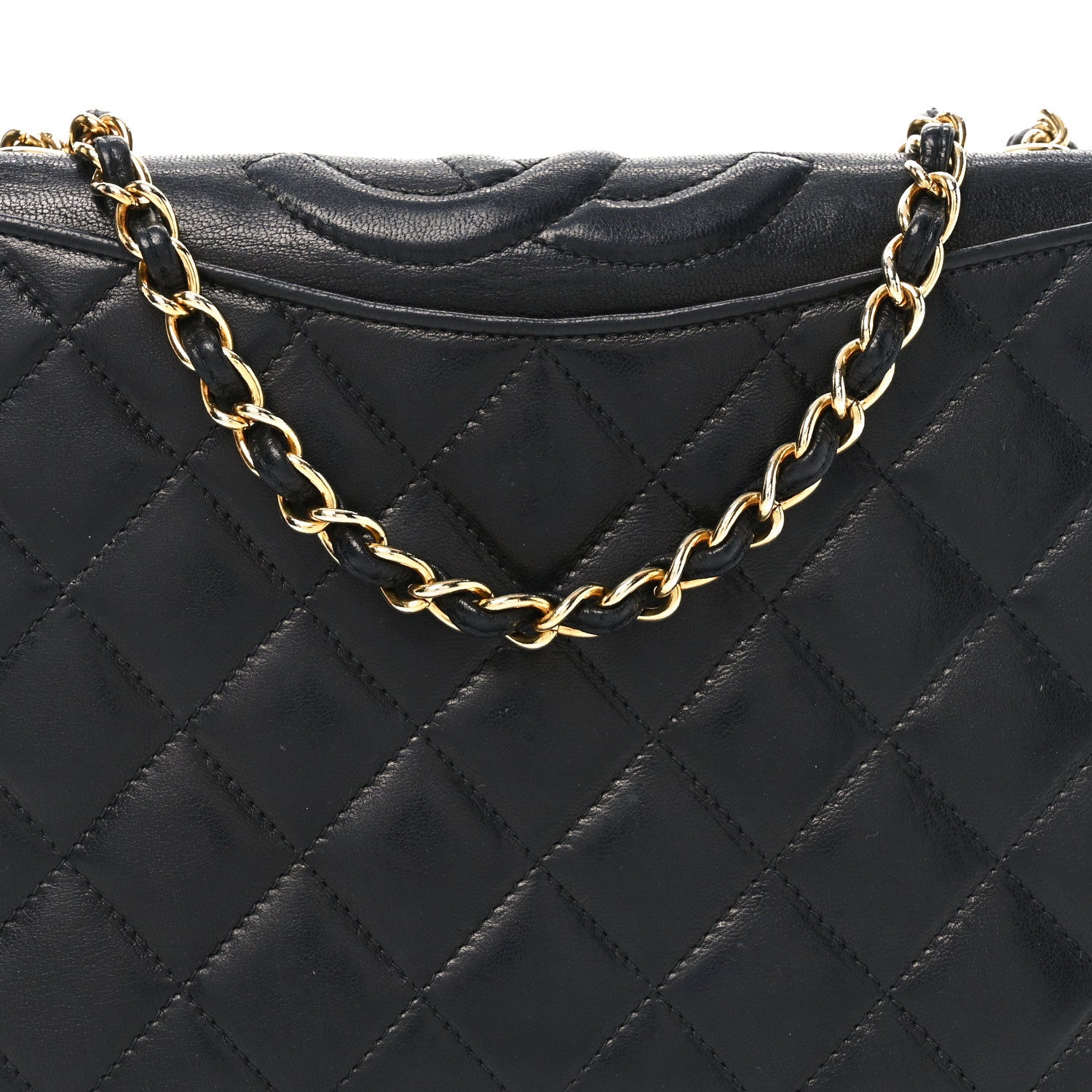 Lambskin Quilted CC Small Single Flap Black