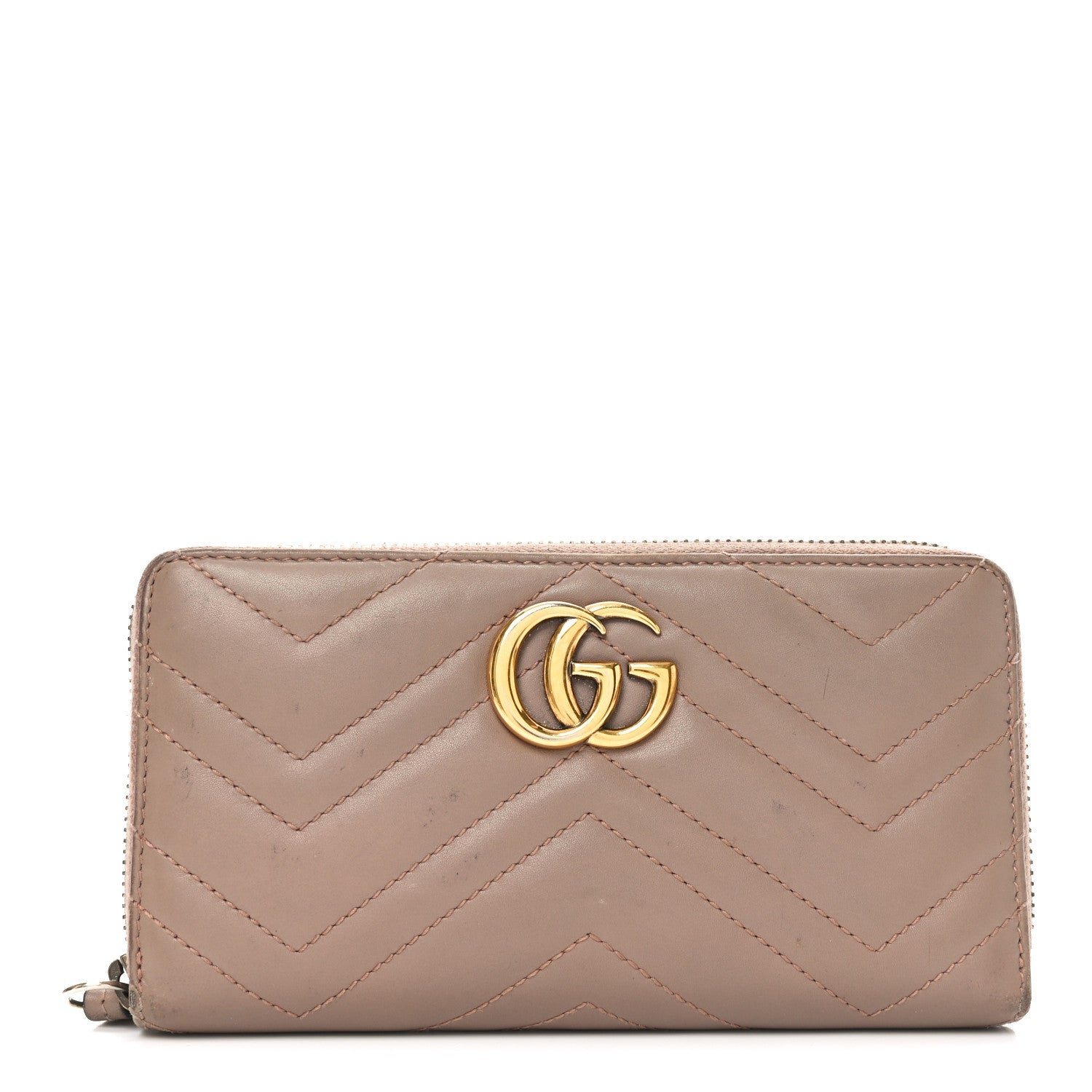 Calfskin Matelasse GG Marmont Zip Around Organizer Wallet Porcelain Rose