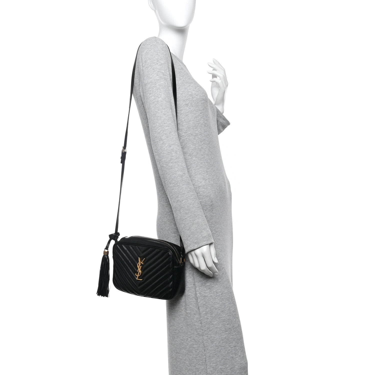 Calfskin Matelasse Monogram Lou Camera Bag Black