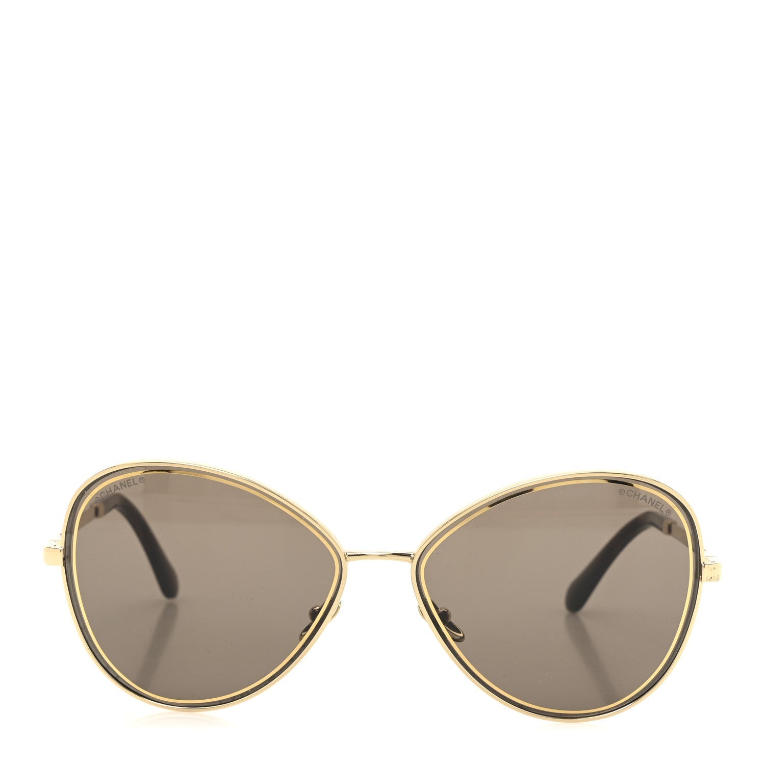 Metal Frame CC Sunglasses 4266 Gold