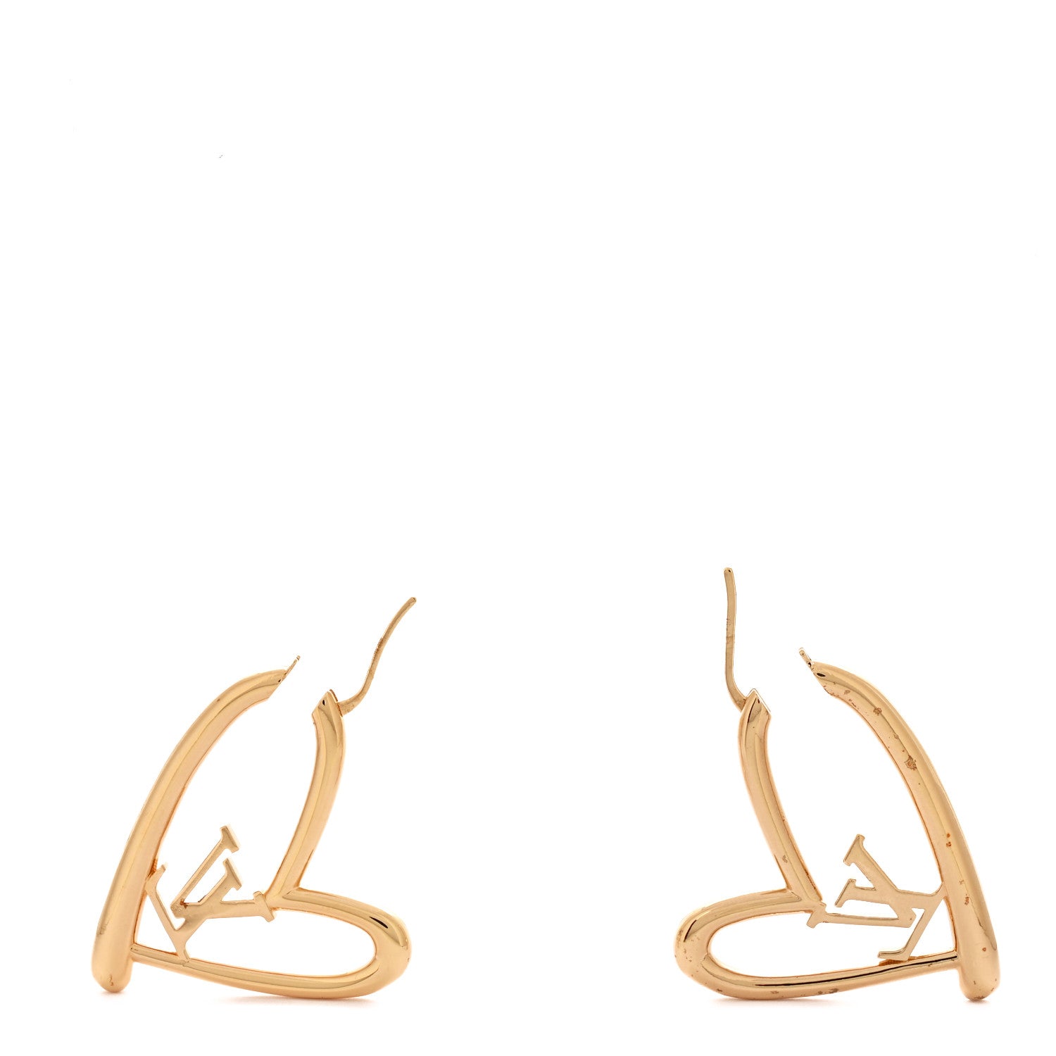 Metal Fall In Love Hoop Earrings GM Gold