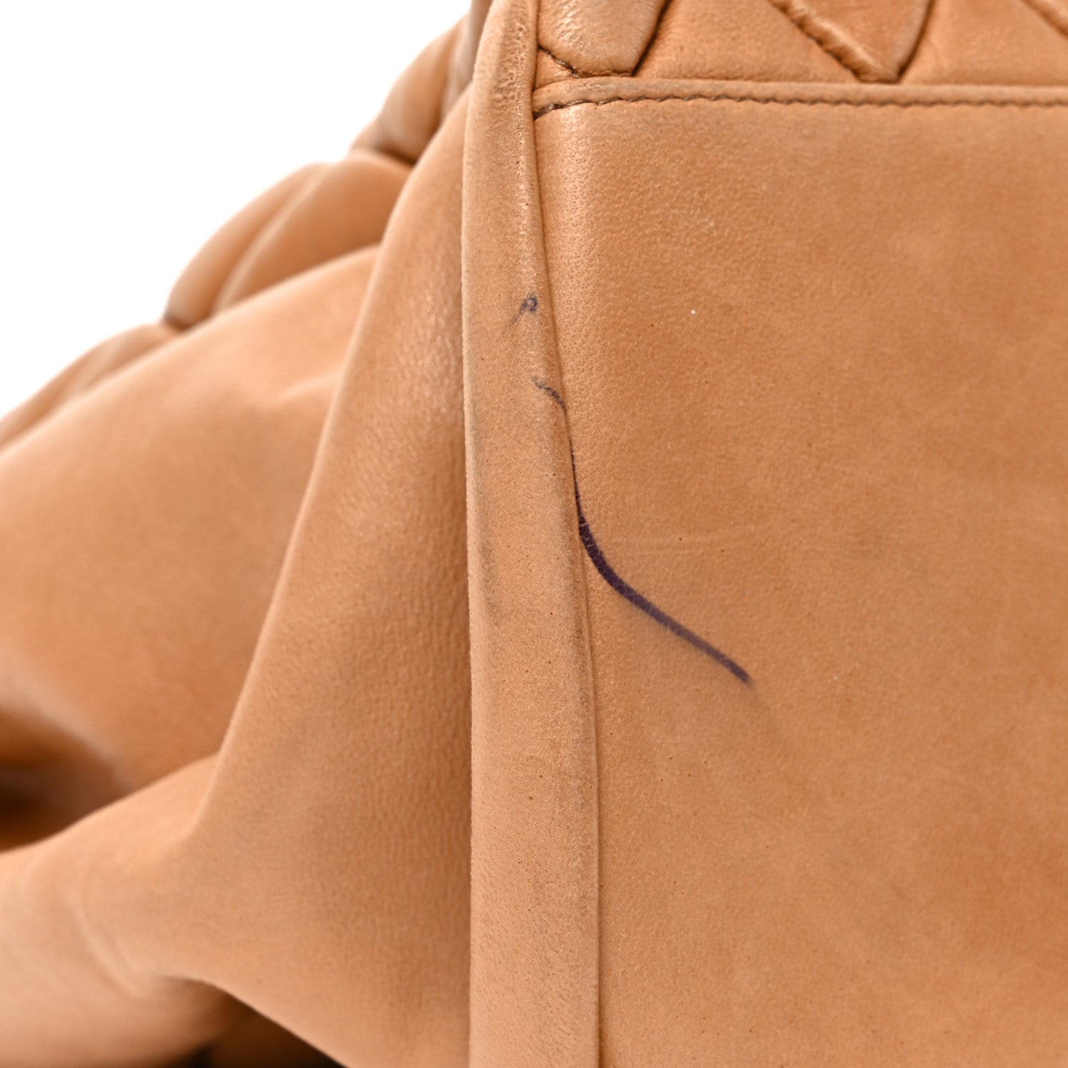 Lambskin Quilted Medium New Bubble North South Tote Light Brown