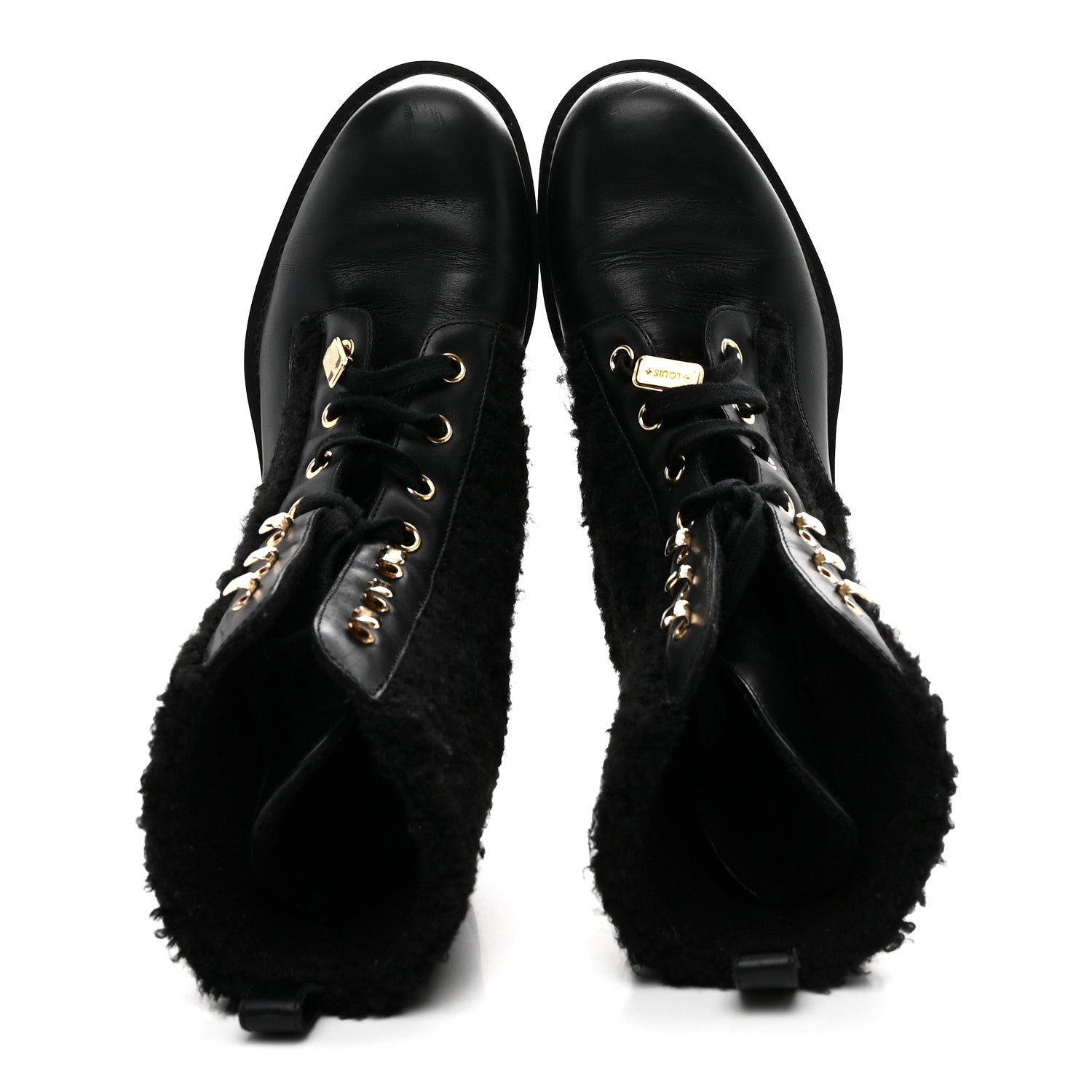 Shearling Calfskin Territory Ranger Combat Boots 41 Black
