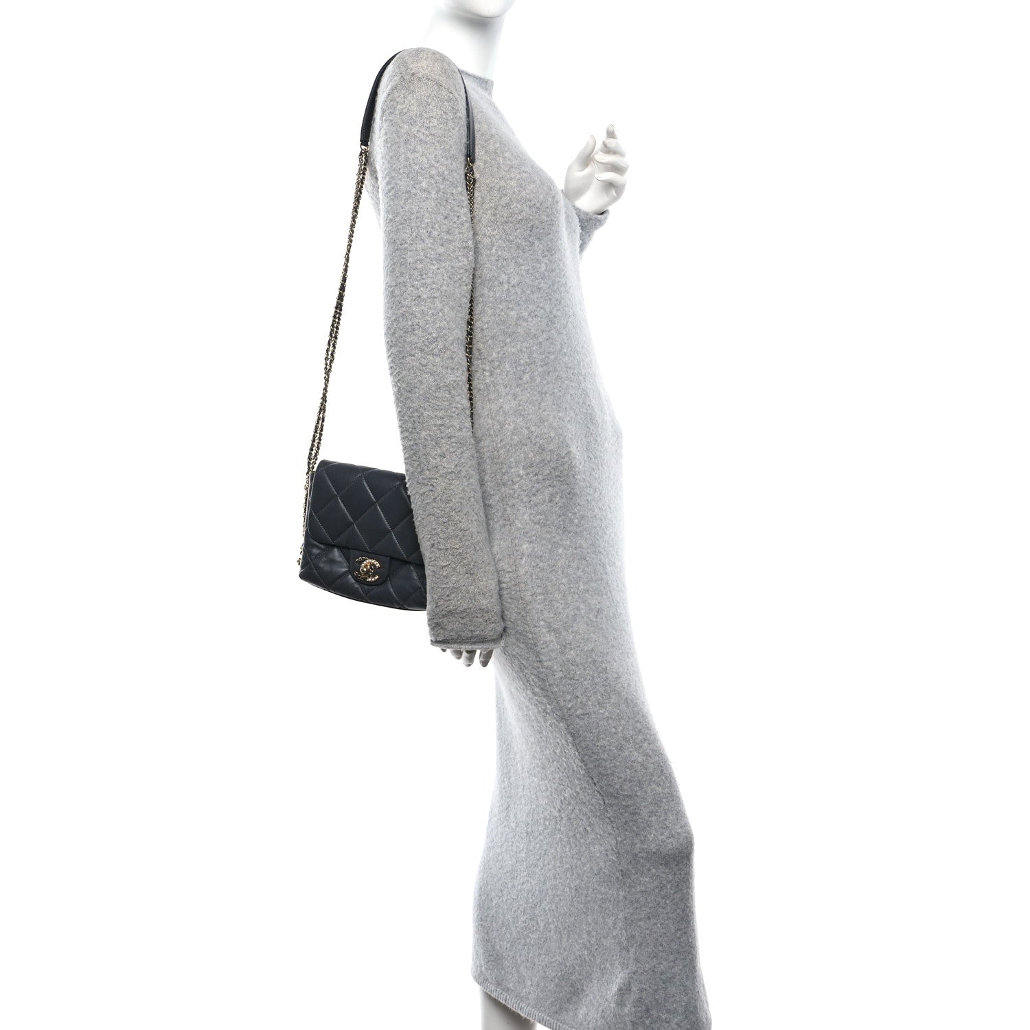 Lambskin Quilted Mini Crush On Chains Flap Bag Grey