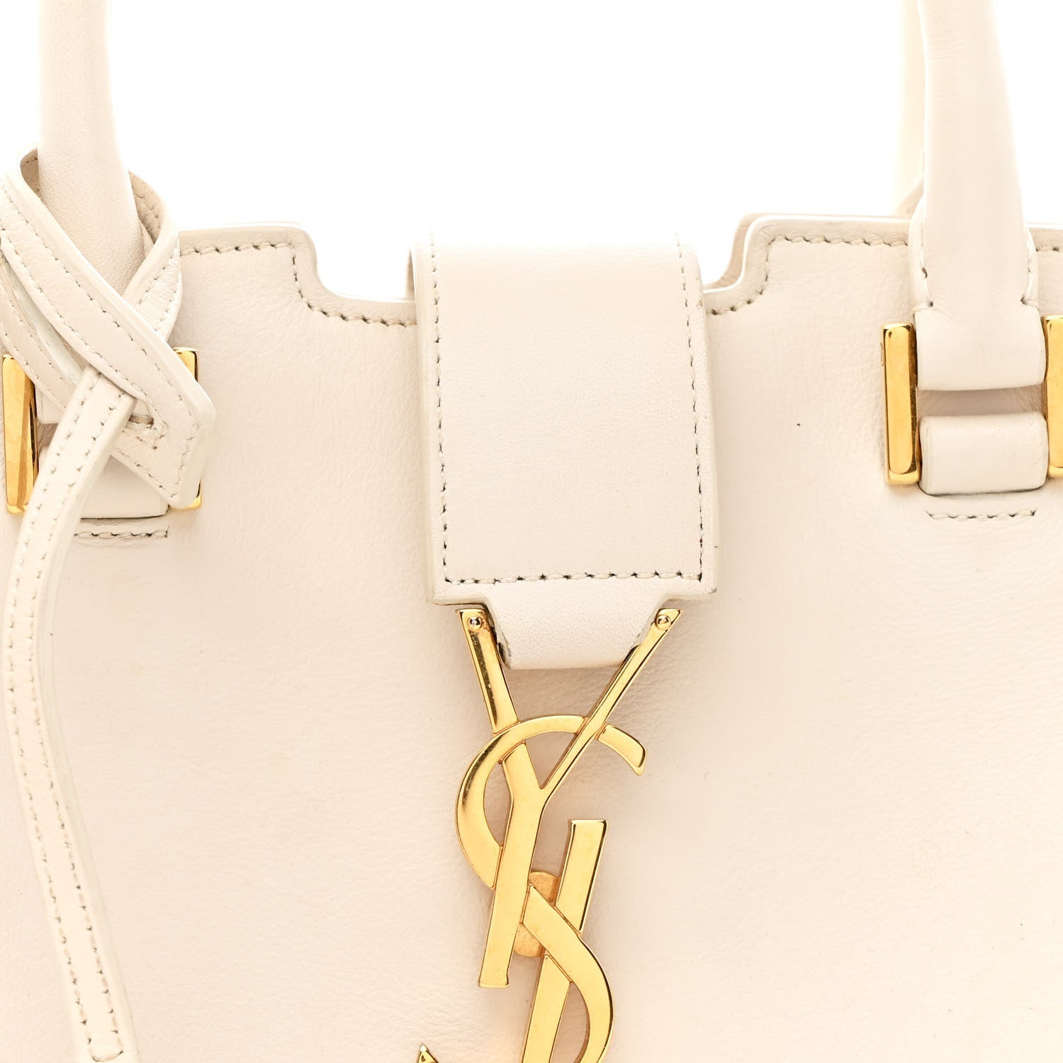 Calfskin Baby Monogram Cabas Dove White