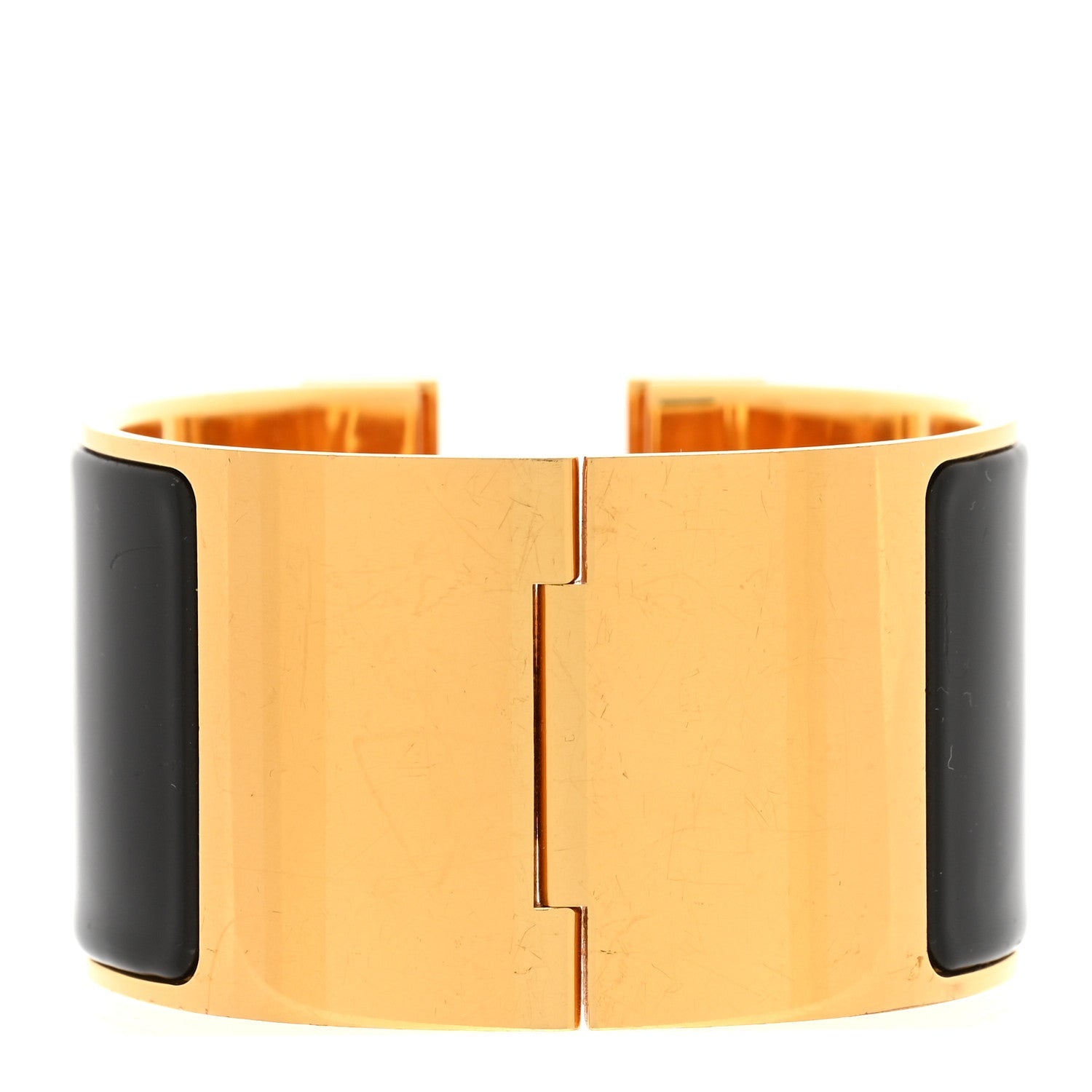 Enamel Extra Wide Clic Clac H Bracelet GM Black