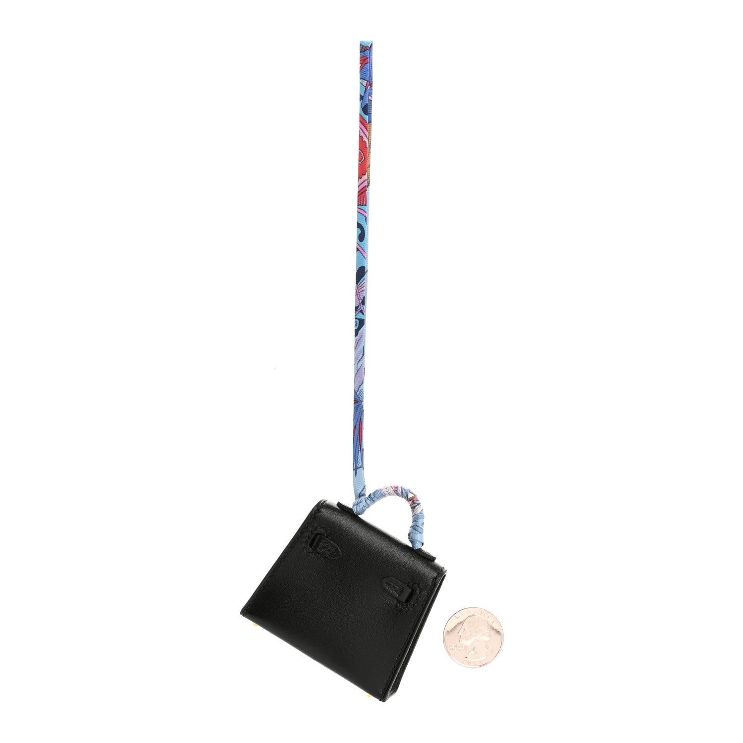 Tadelakt Mini Kelly Twilly Bag Charm Black