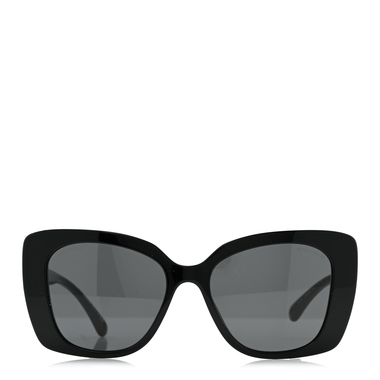 Acetate Strass Polarized Square Sunglasses 5422-B Black White