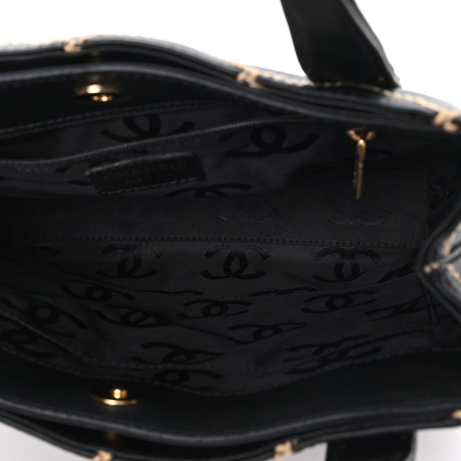 Calfskin Wild Stitch Tote Black