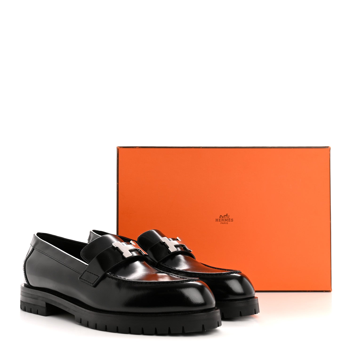 Calfskin Womens Faubourg Loafers 38 Black