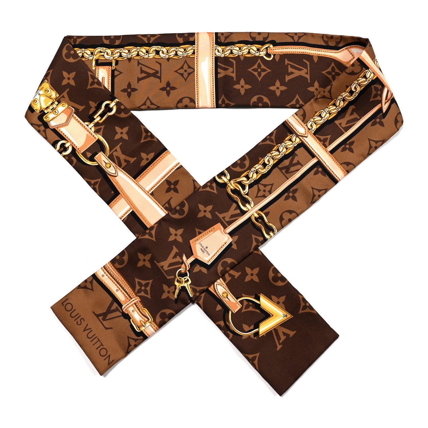 Silk Monogram Confidential Bandeau Brown