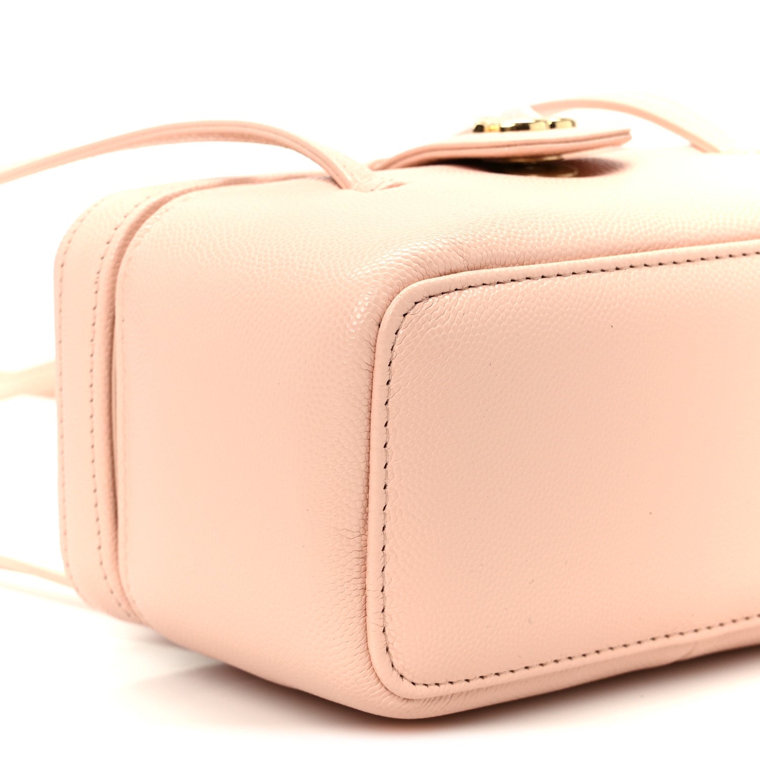 Shiny Caviar Preppy Coco Long Vanity With Strap Light Pink