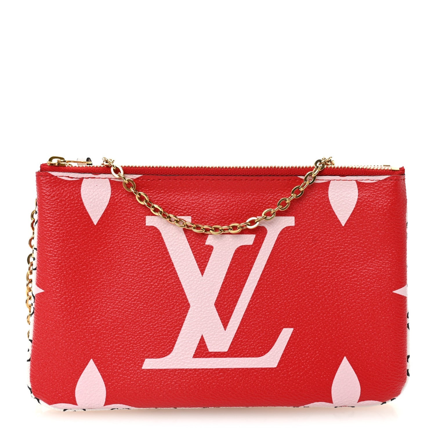 Monogram Giant Double Zip Pochette Rouge