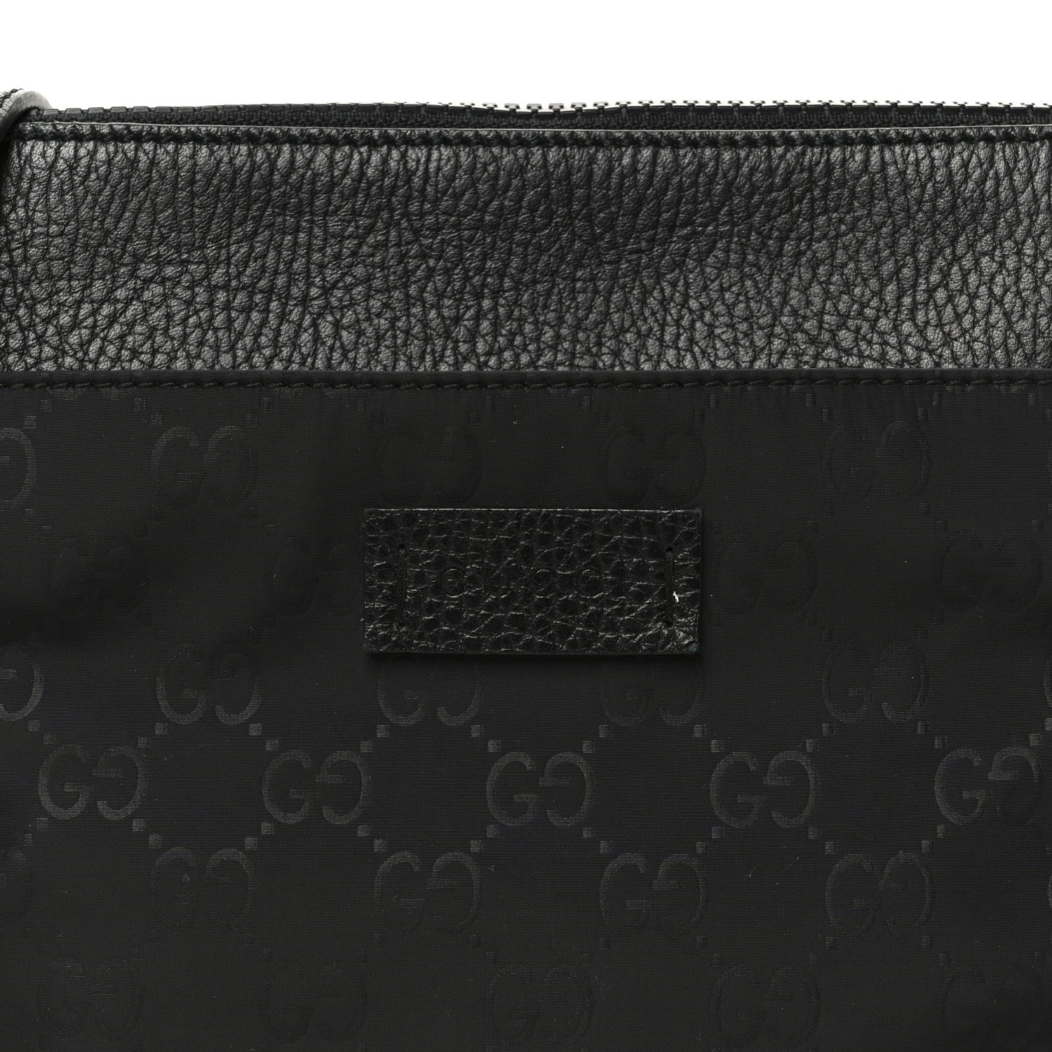 Nylon Monogram Dollar Calfskin Flat Messenger Bag Black