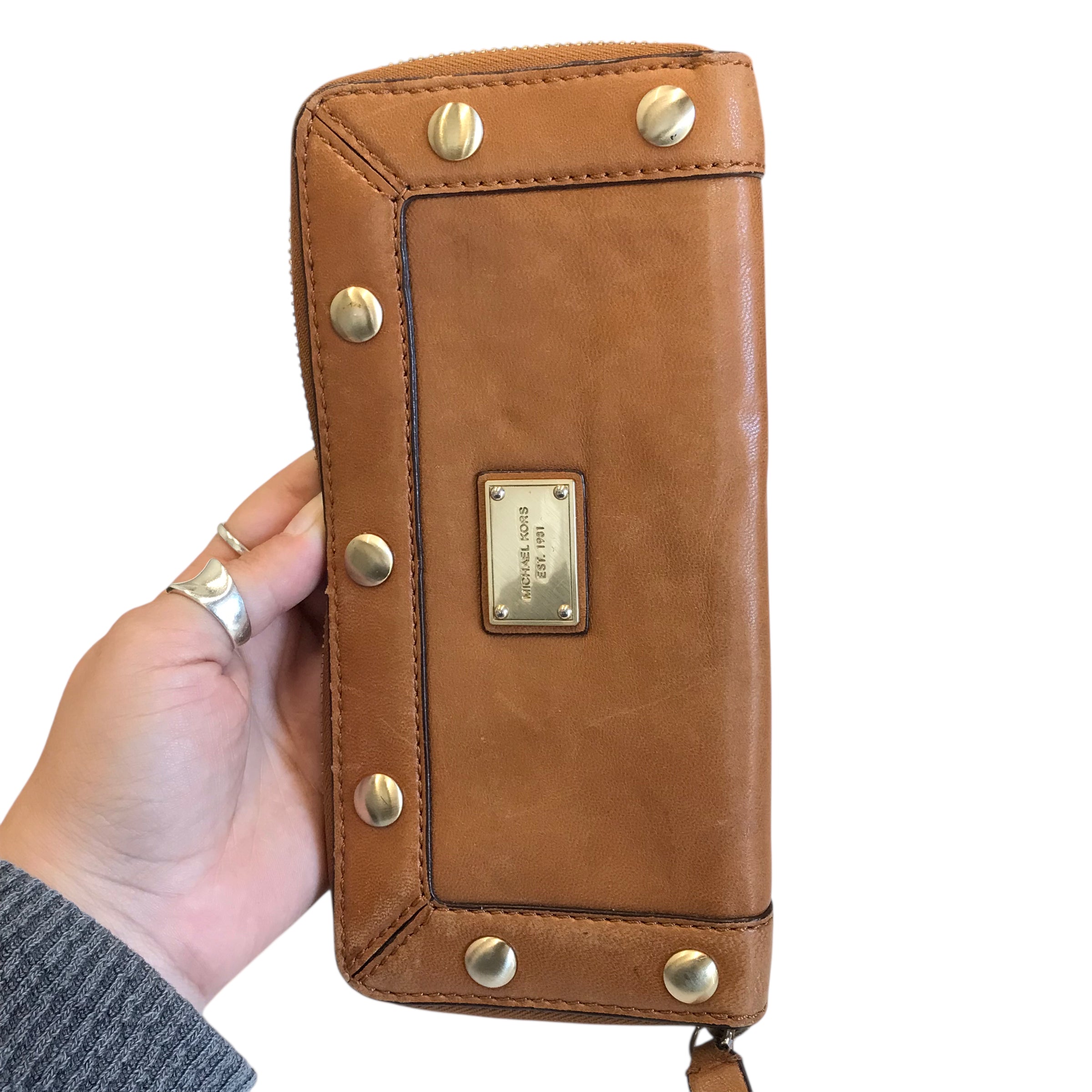 Wallet Designer By Michael Kors In Brown, Size:Large